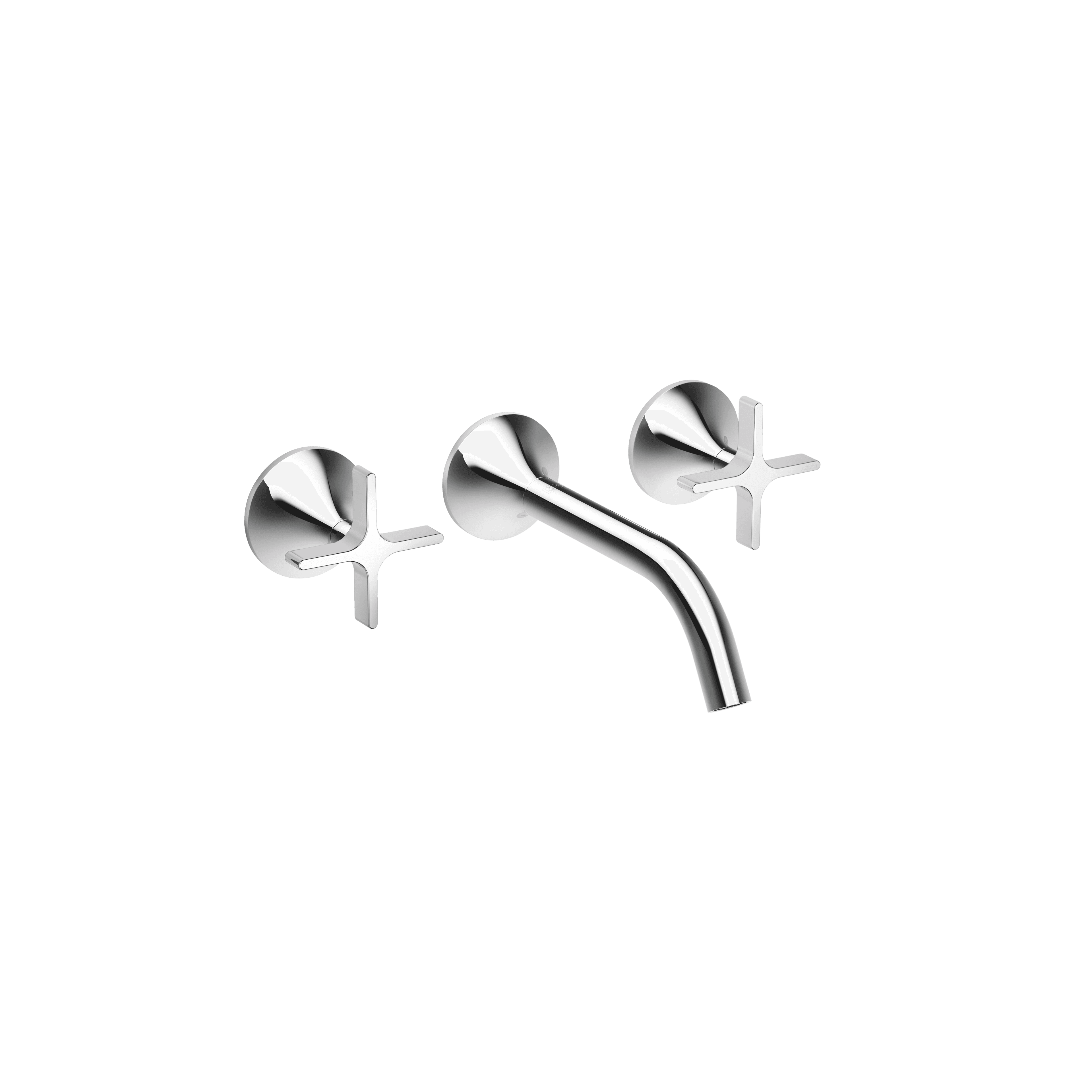 VAIA Wall-mounted basin mixer without pop-up waste in Chrome