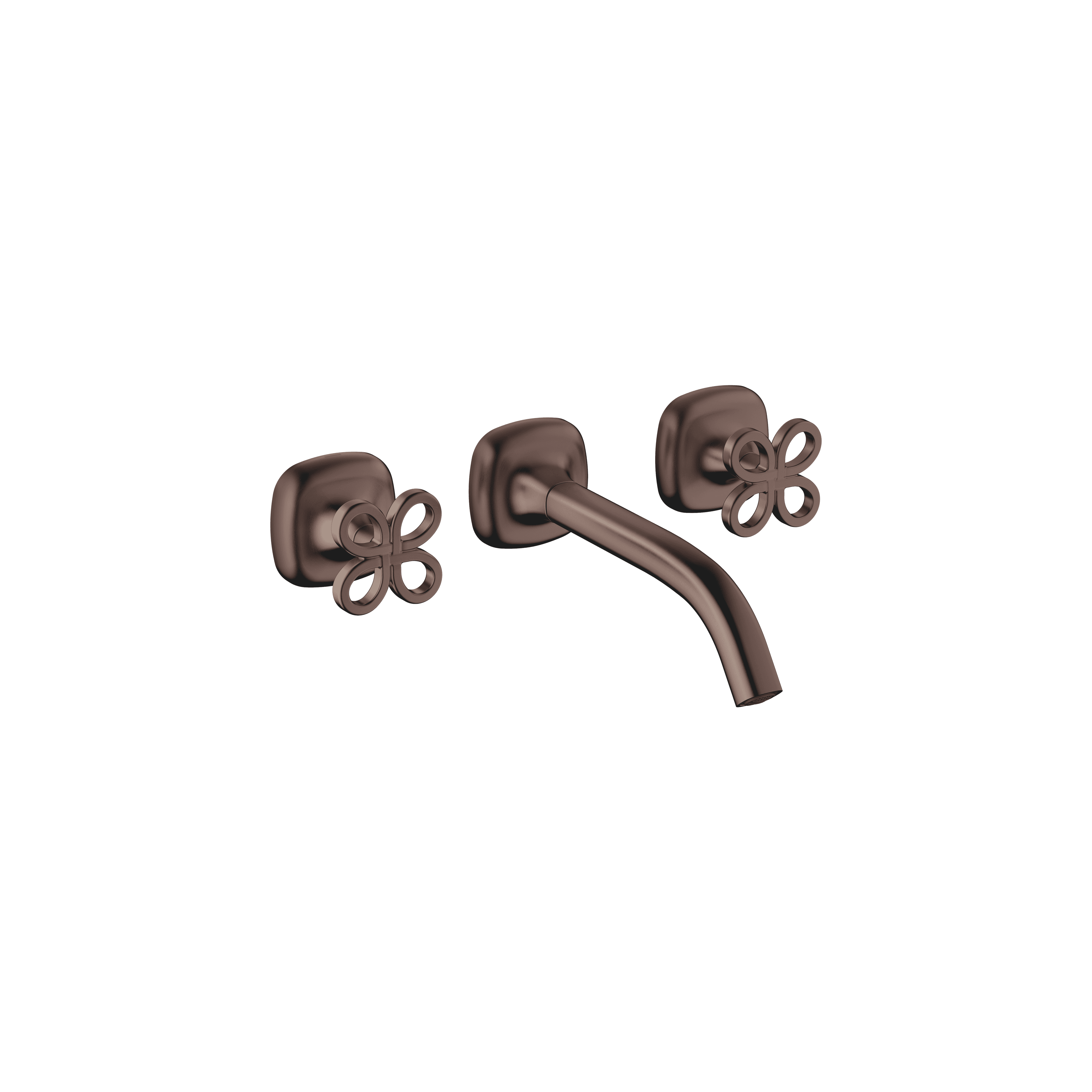 Wall-mounted basin mixer without pop-up waste in Brushed Dark Bronze (PVD)