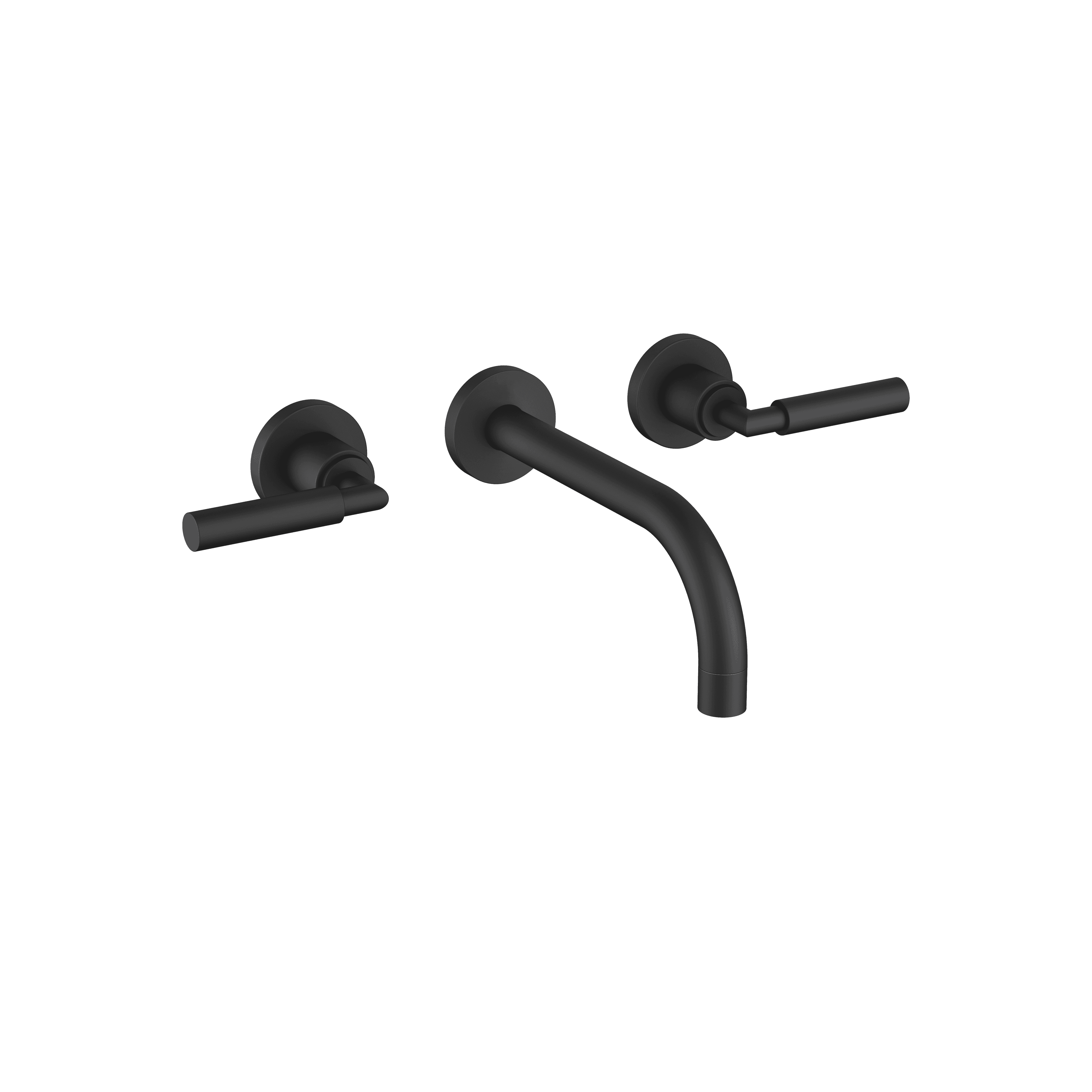 TARA Wall-mounted basin mixer without pop-up waste in Matte Black
