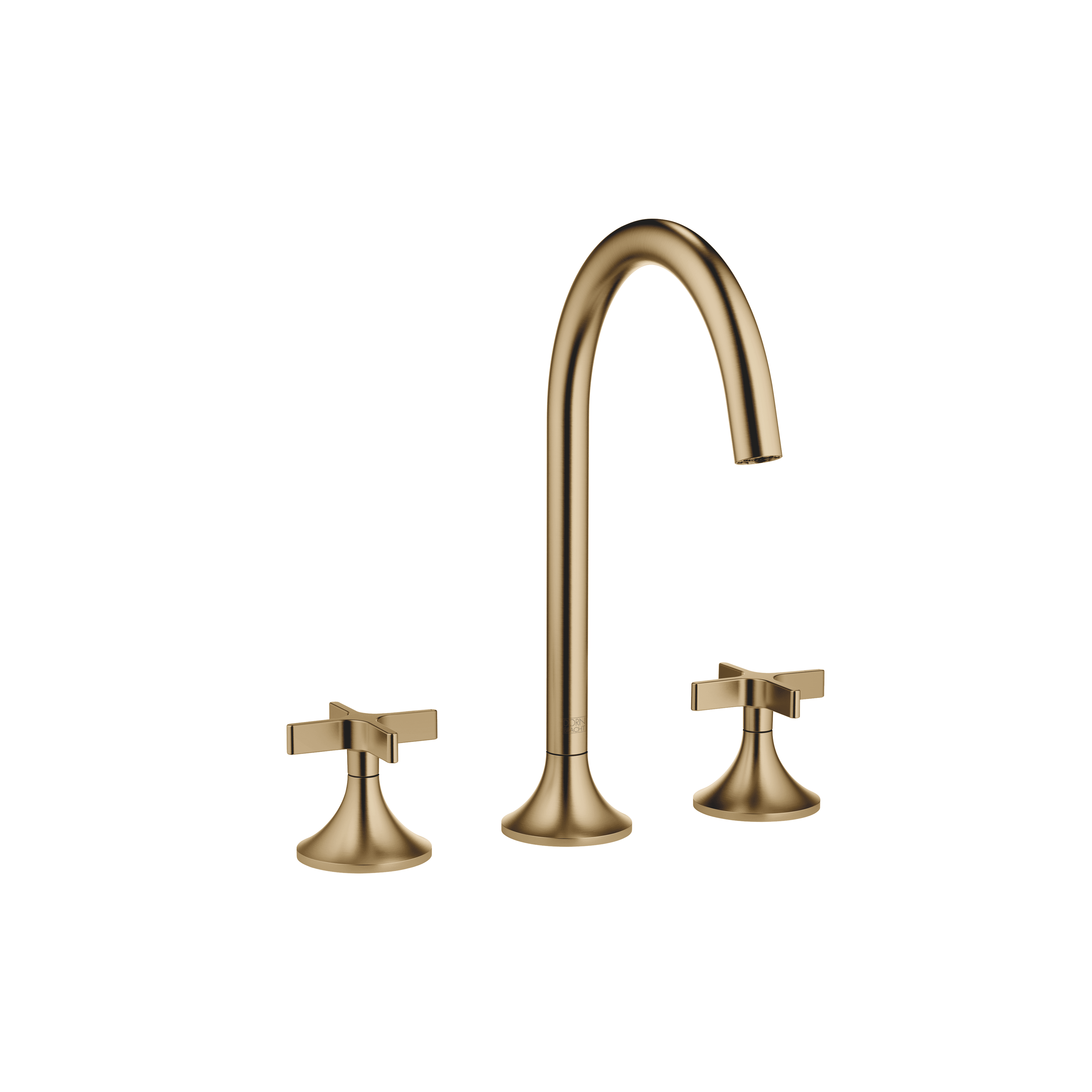 VAIA Three-hole basin mixer with pop-up waste in Brushed Dark Brass (PVD)