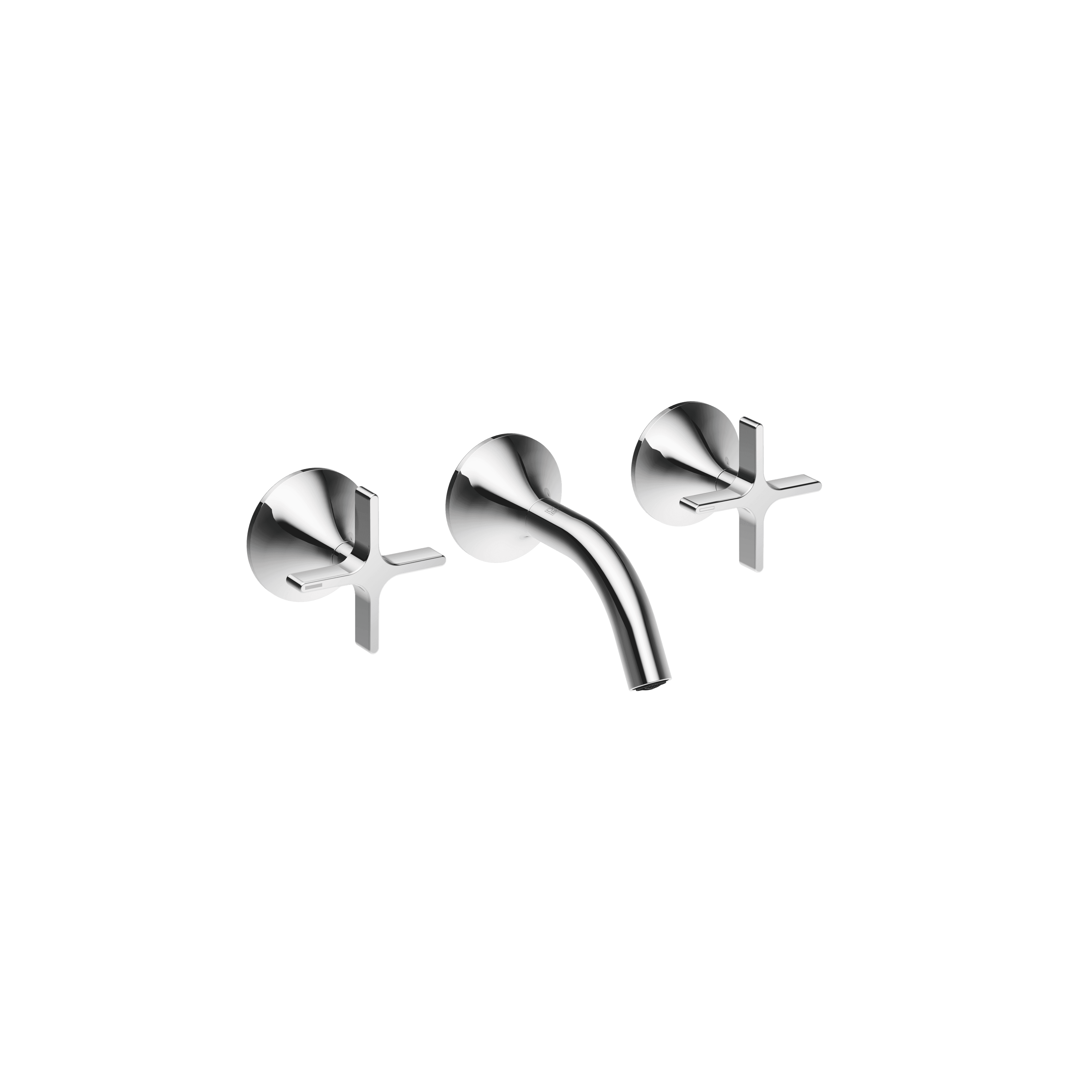 VAIA Wall-mounted basin mixer without pop-up waste in Chrome