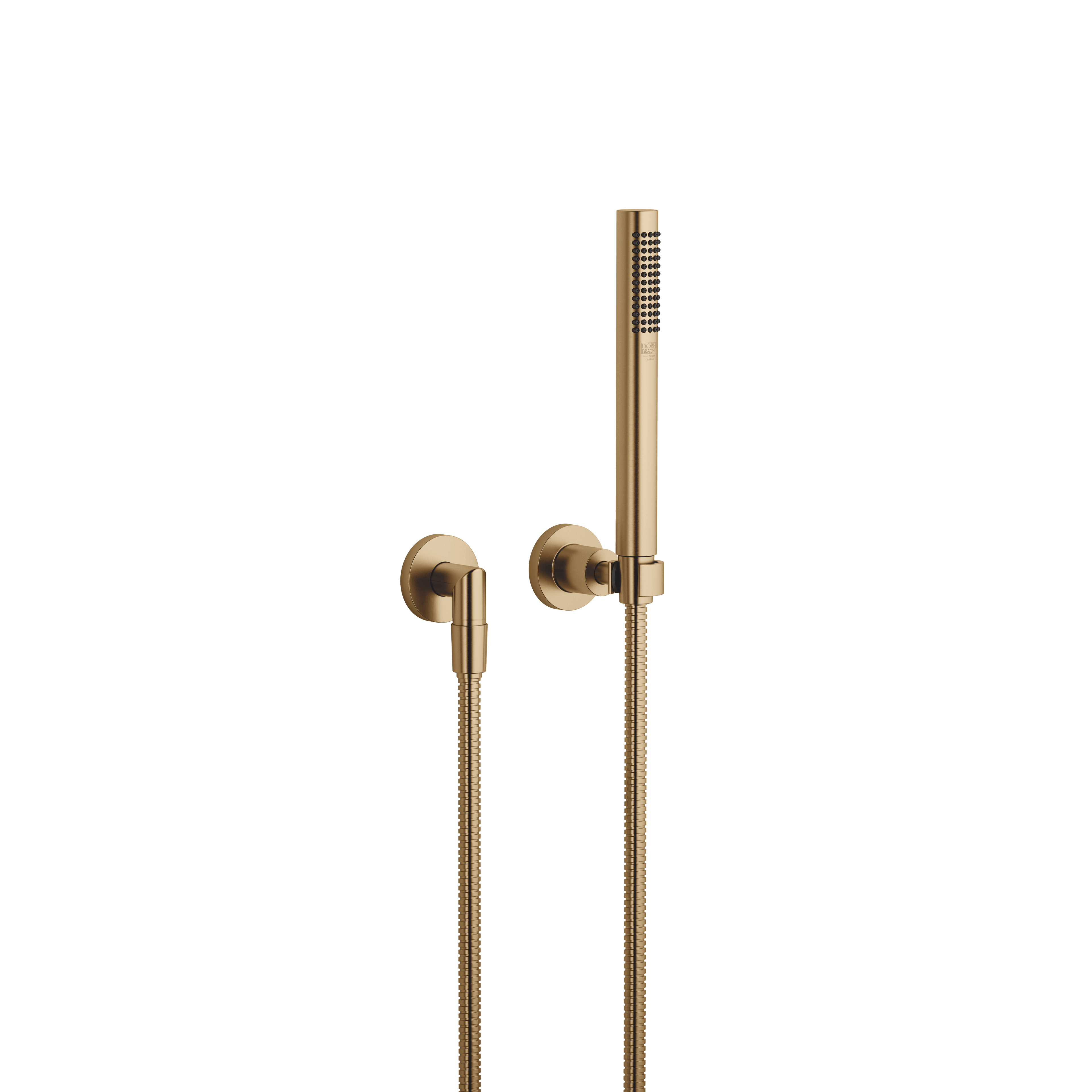 TARA Hand shower set with individual rosettes FlowReduce in Brushed Dark Brass (PVD)