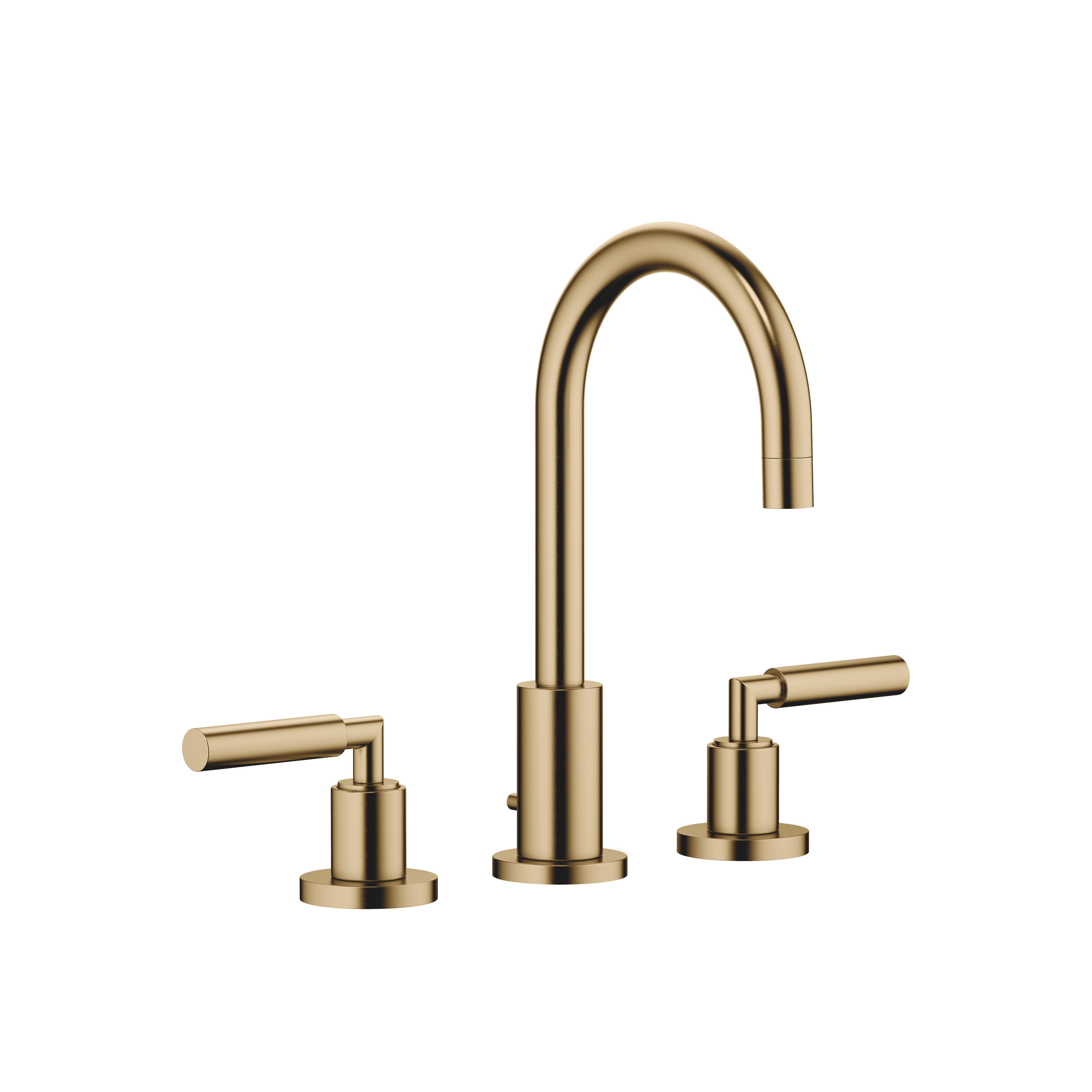 TARA Three-hole basin mixer with pop-up waste in Brushed Dark Brass (PVD)