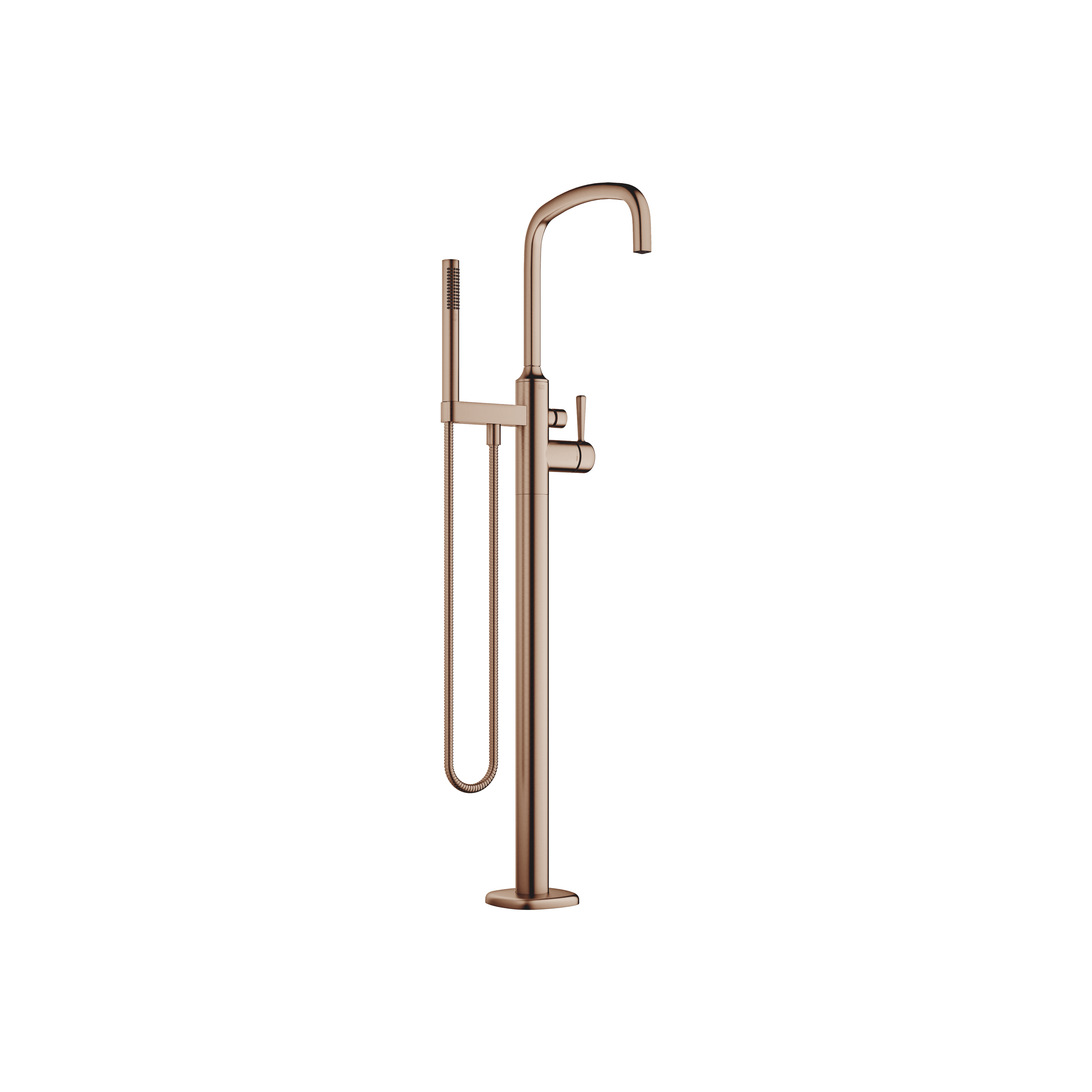 COYA Single-lever bath mixer with stand pipe for free-standing assembly with hand shower set in Brushed Bronze (PVD)