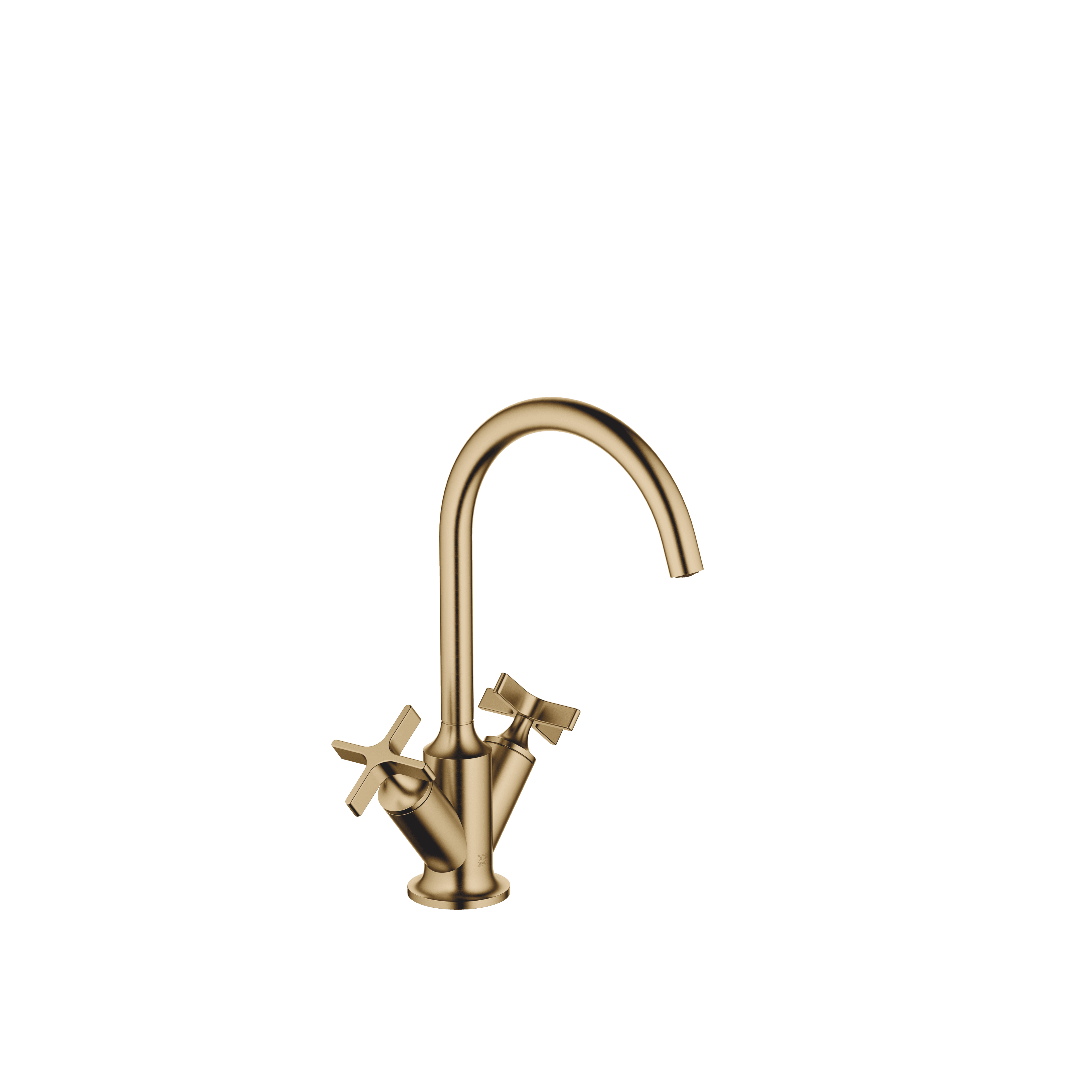 VAIA Single-hole basin mixer with pop-up waste in Brushed Dark Brass (PVD)
