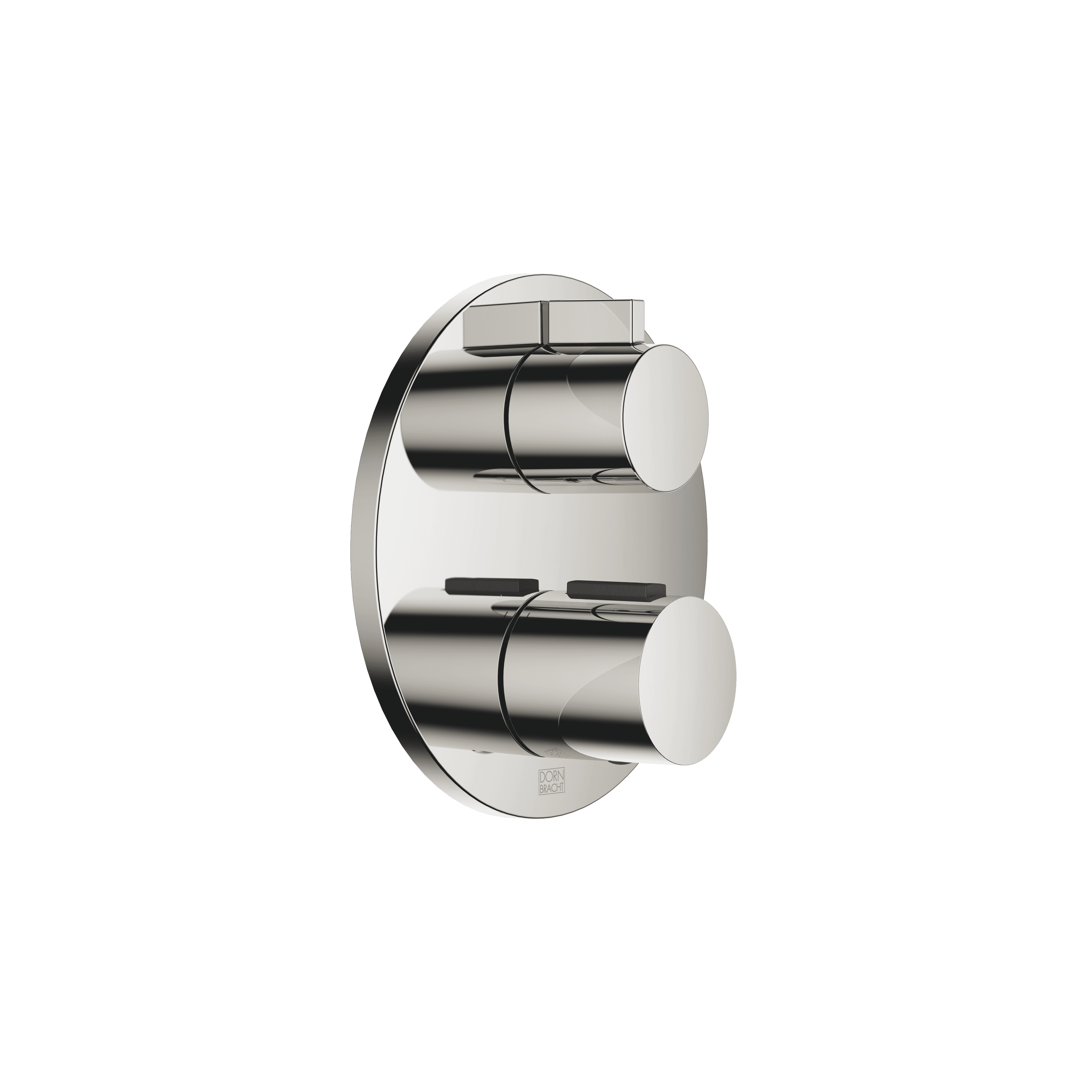 Concealed thermostat with one function volume control in Platinum