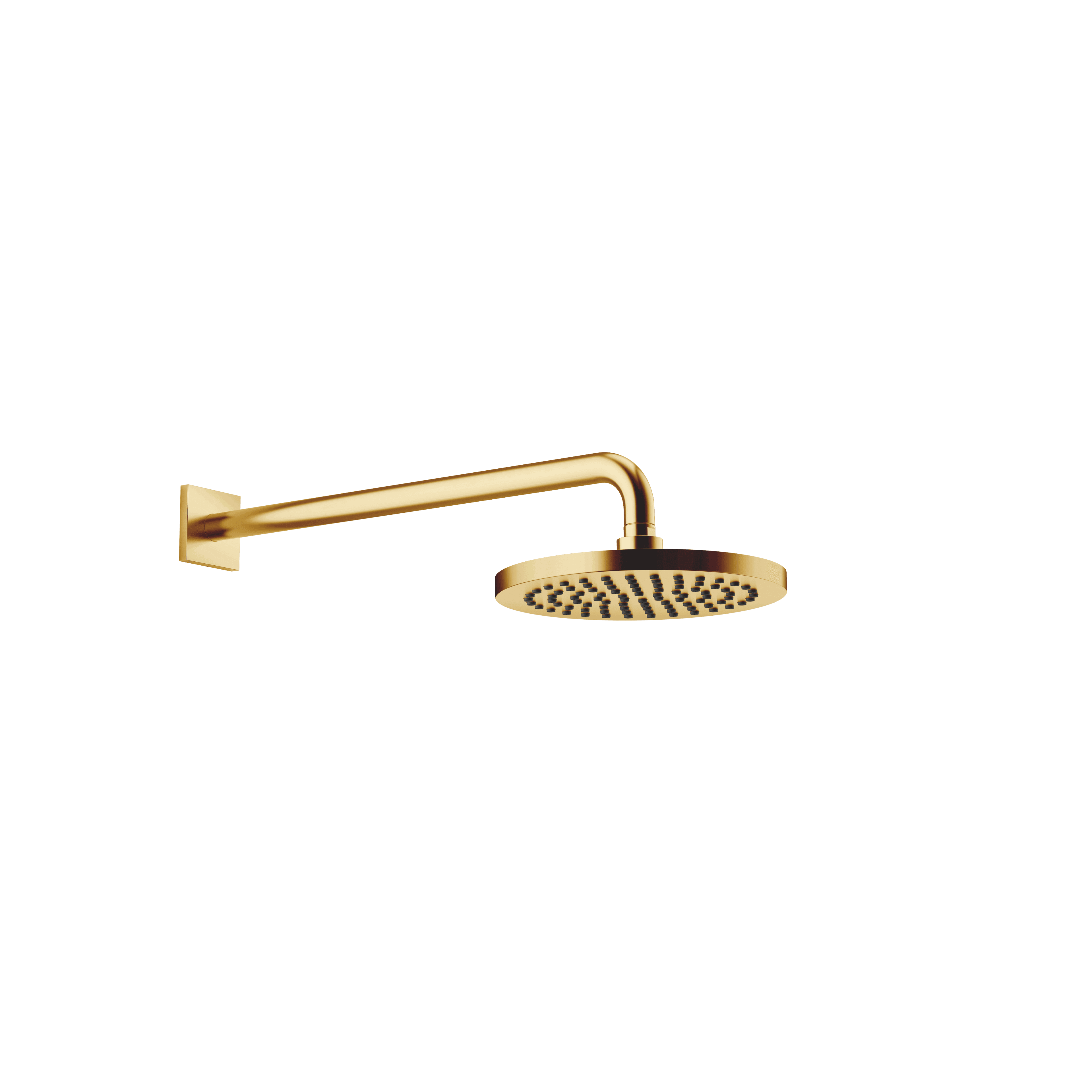 Rain shower with wall fixing FlowReduce 220 mm in Brushed Gold (PVD)