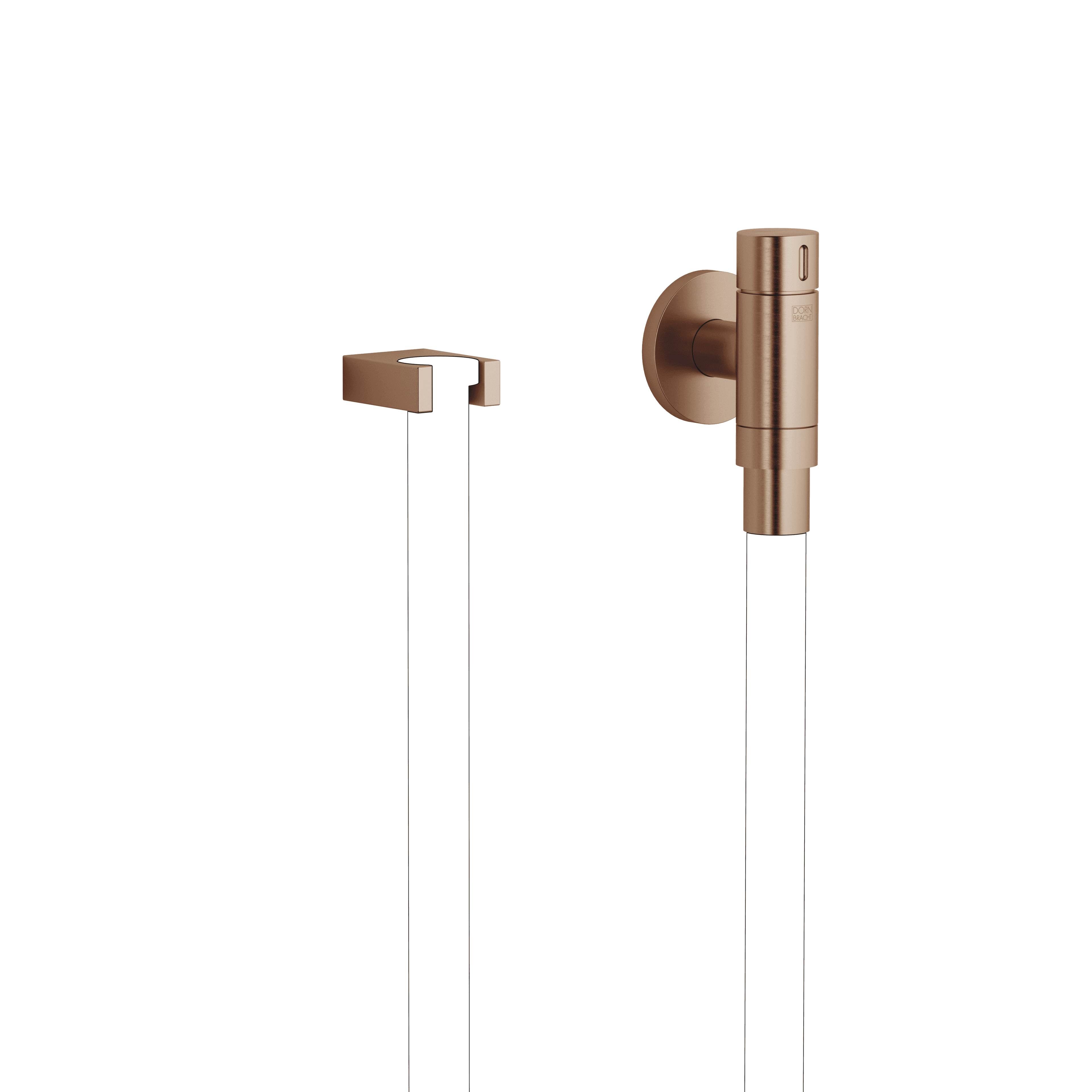 WATER TUBE Kneipp wall elbow with hose holder with individual rosettes in Brushed Bronze (PVD)