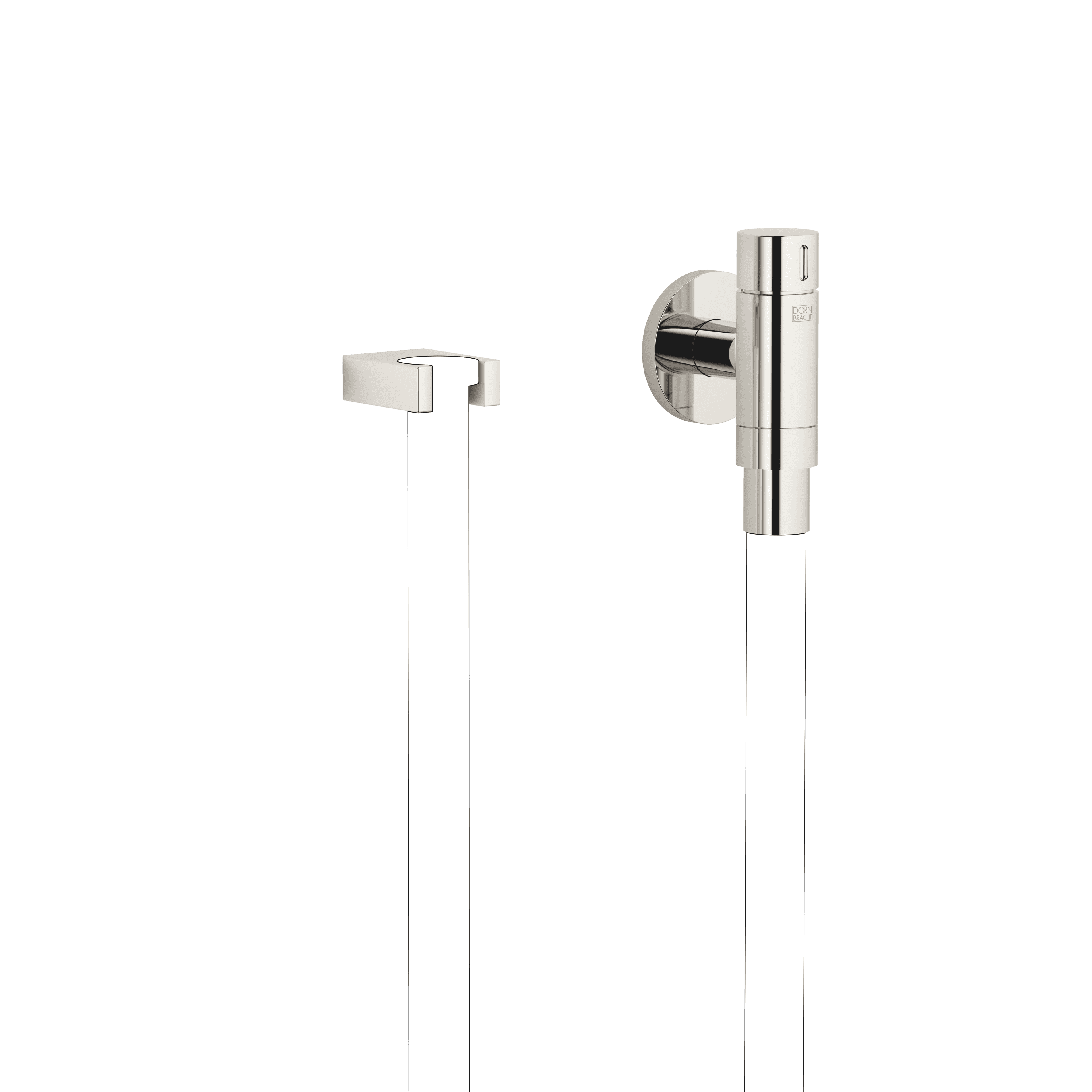 WATER TUBE Kneipp wall elbow with hose holder with individual rosettes in Platinum