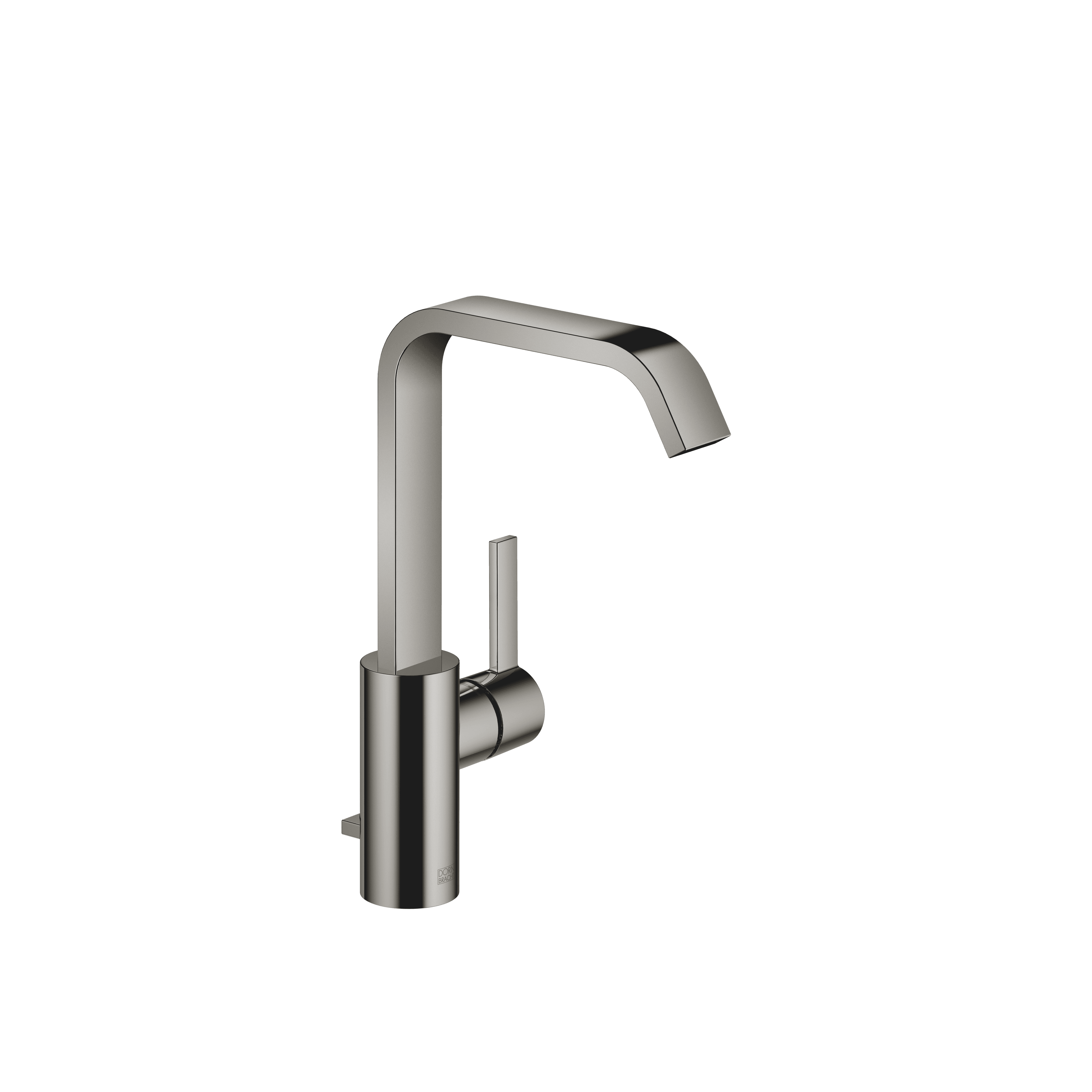 IMO Single-lever basin mixer with high spout with pop-up waste in Dark Chrome