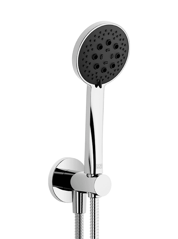 Hand shower set with integrated shower holder FlowReduce in Brushed Dark Bronze (PVD)