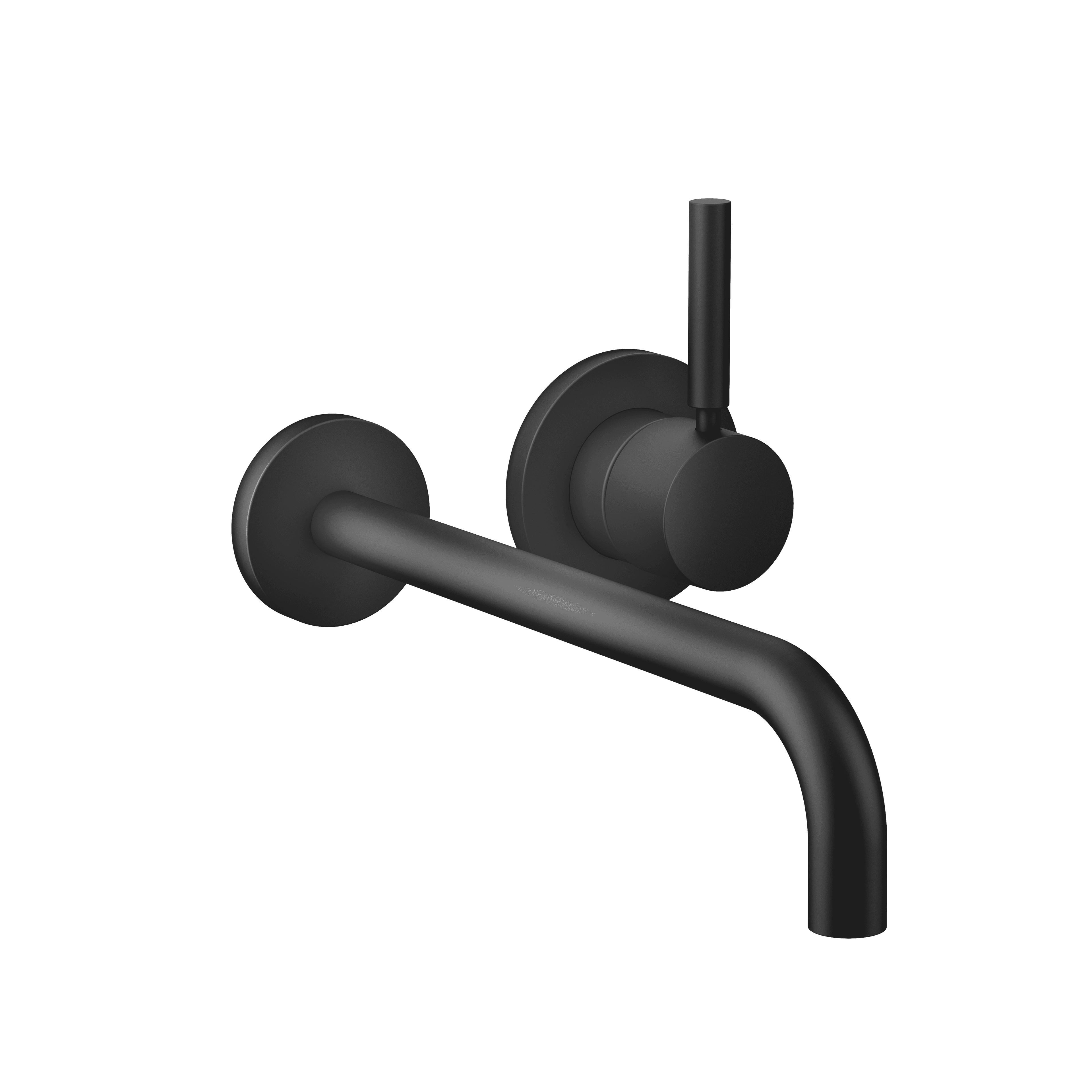META Wall-mounted single-lever basin mixer with individual rosettes in Matte Black