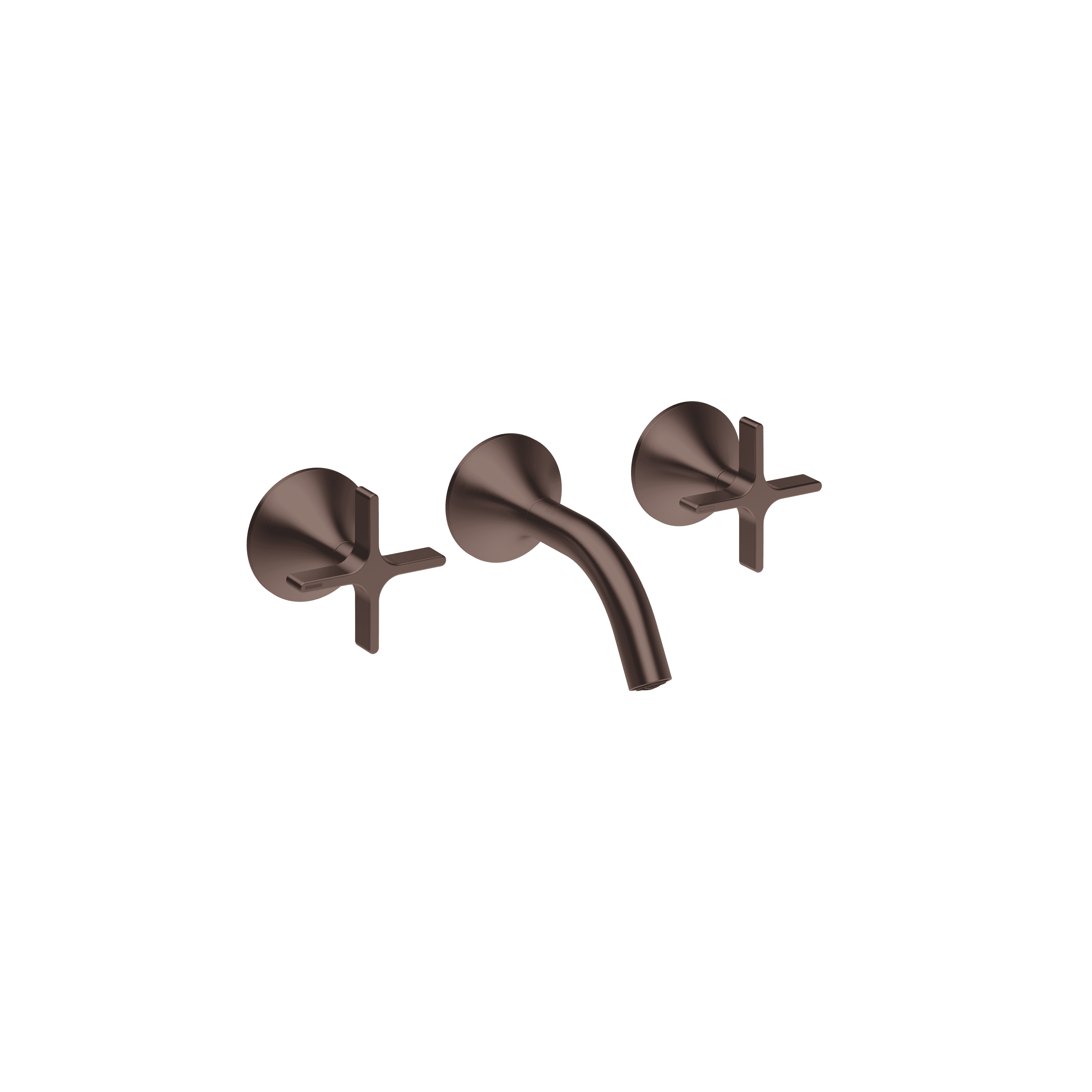 VAIA Wall-mounted basin mixer without pop-up waste in Brushed Dark Bronze (PVD)