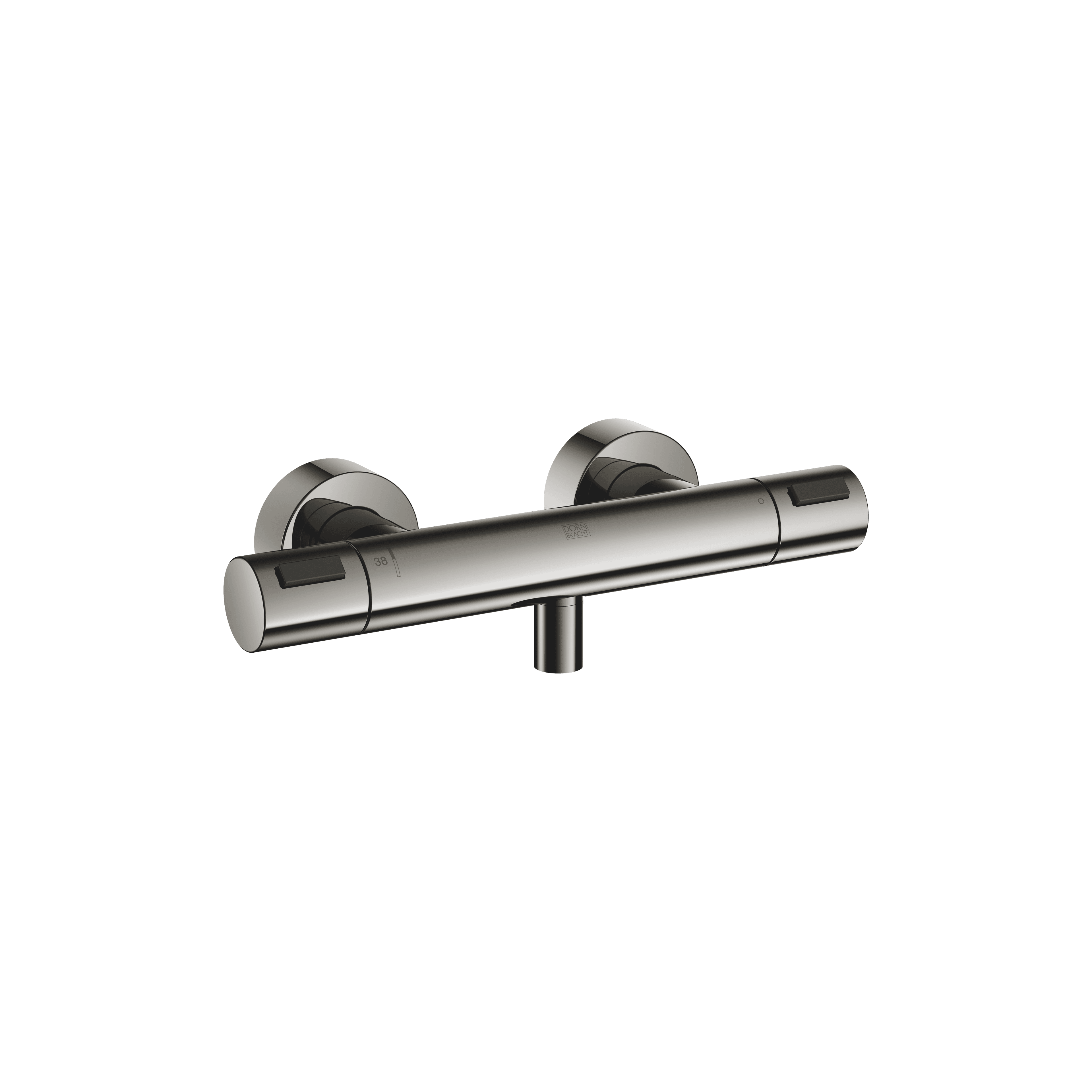 Shower thermostat for wall mounting in Dark Chrome