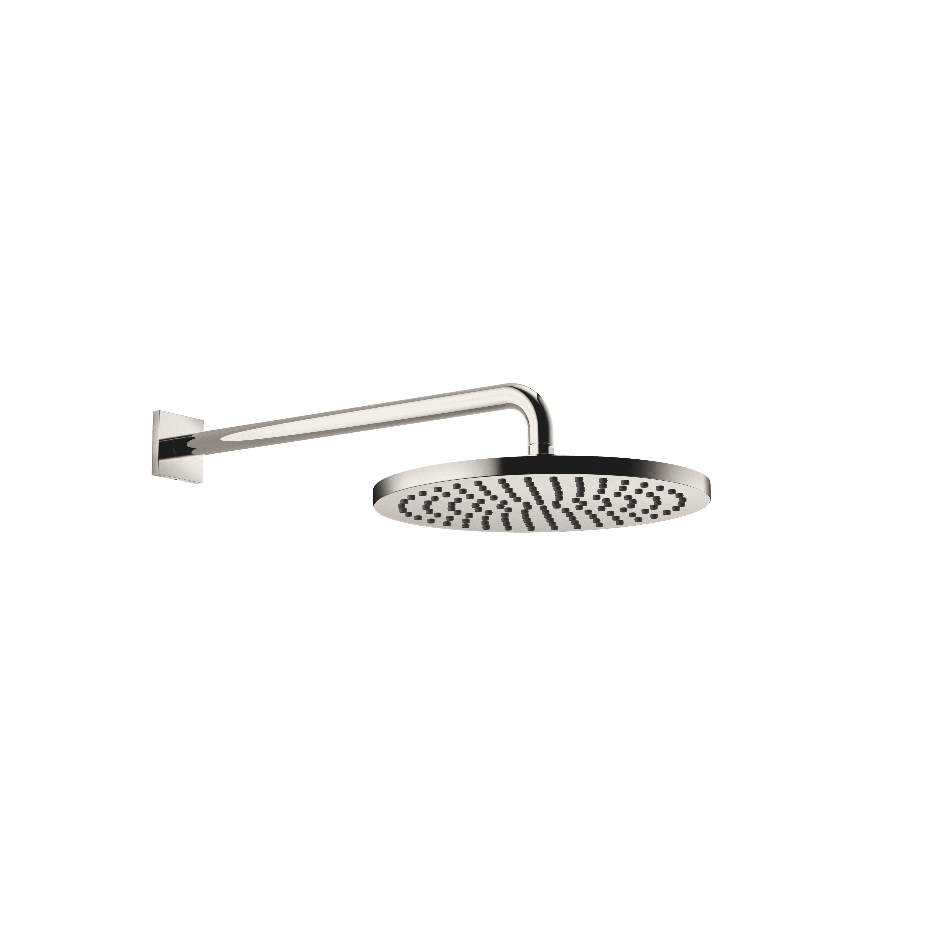 Rain shower with wall fixing FlowReduce 300 mm in Platinum