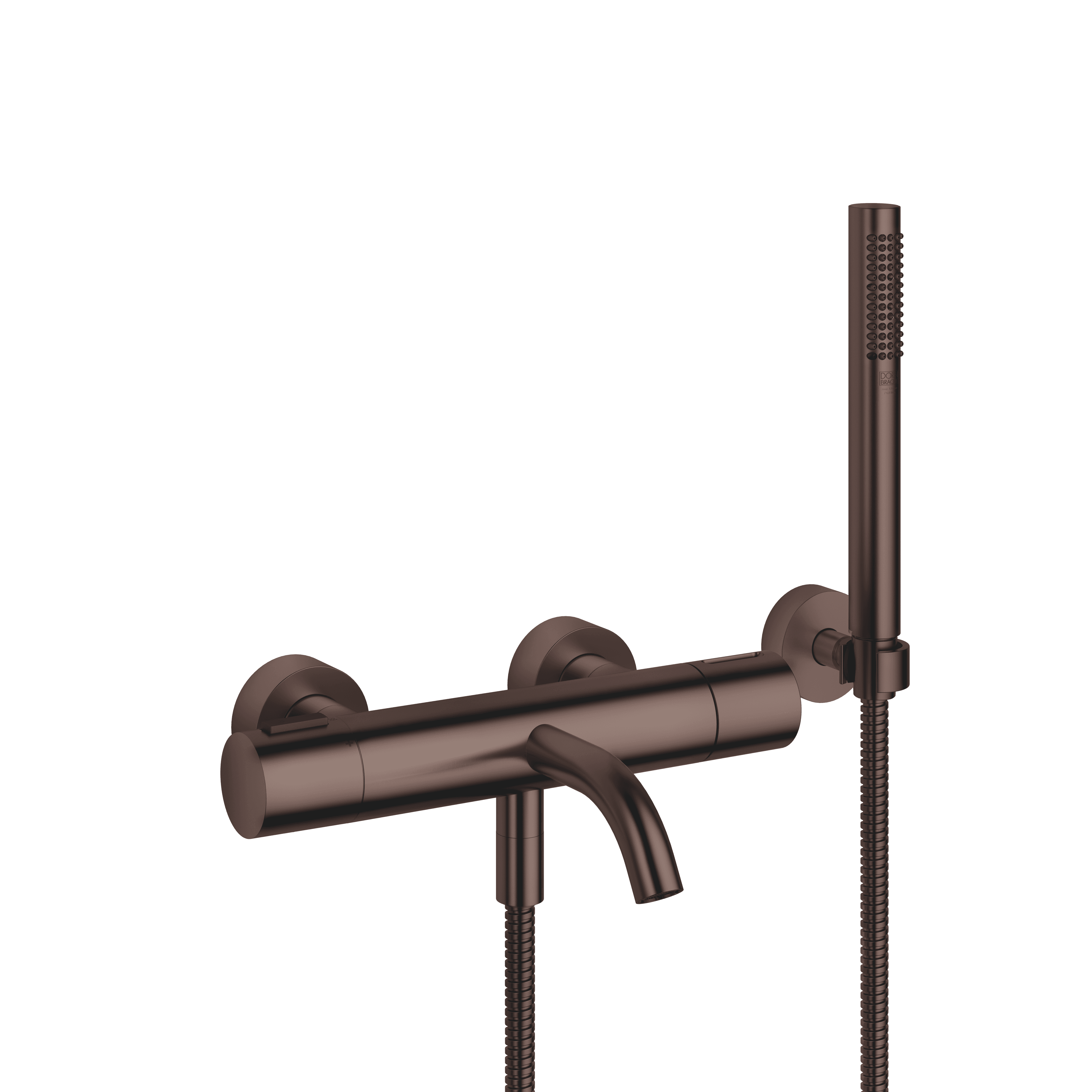 META Bath thermostat for wall mounting with hand shower set in Brushed Dark Bronze (PVD)
