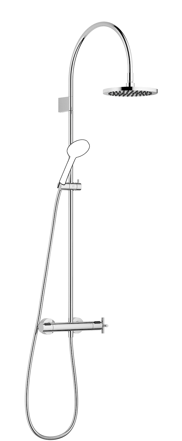 TARA Shower pipe with shower thermostat without hand shower FlowReduce 220 mm in Brushed Dark Bronze (PVD)