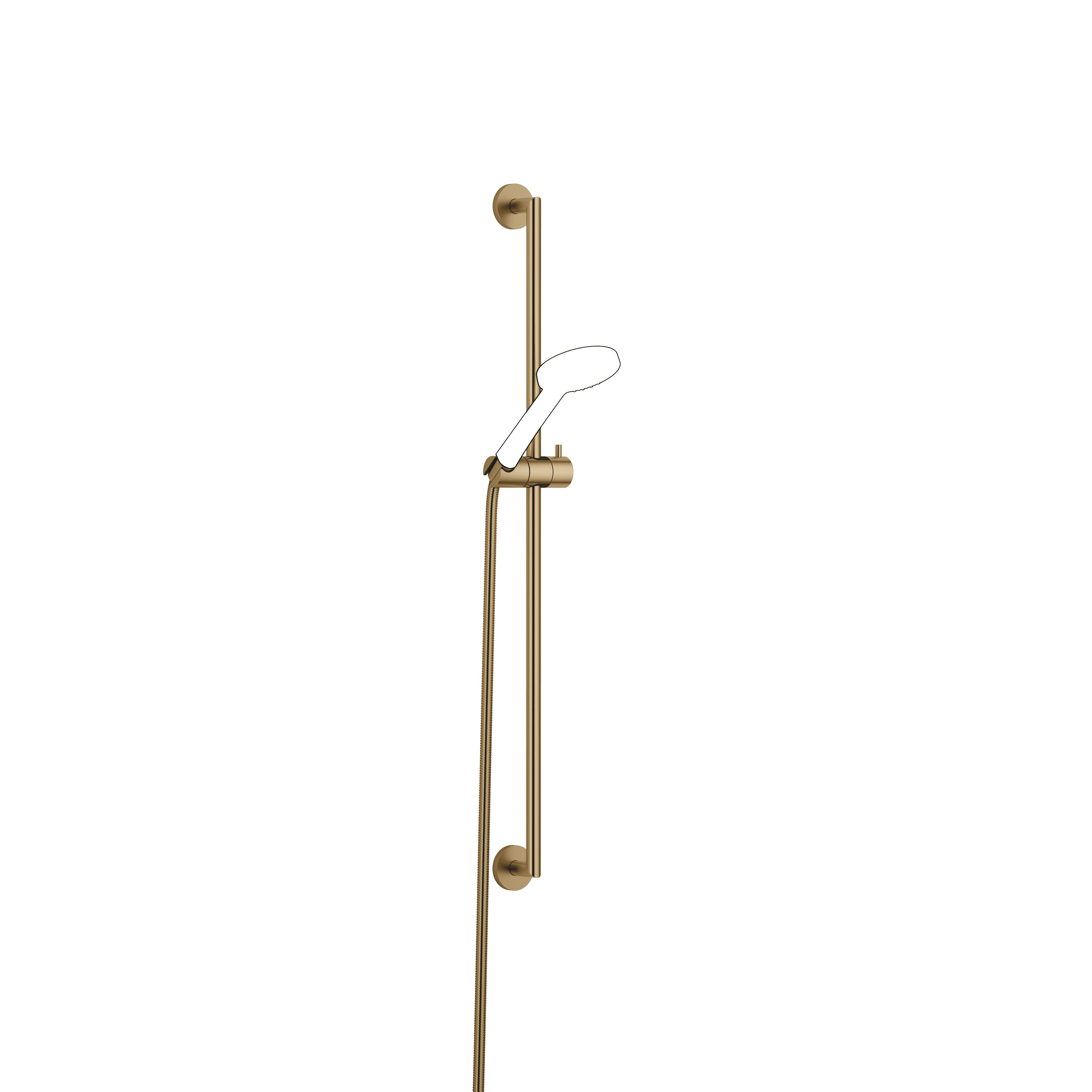 Shower set without hand shower in Brushed Dark Brass (PVD)