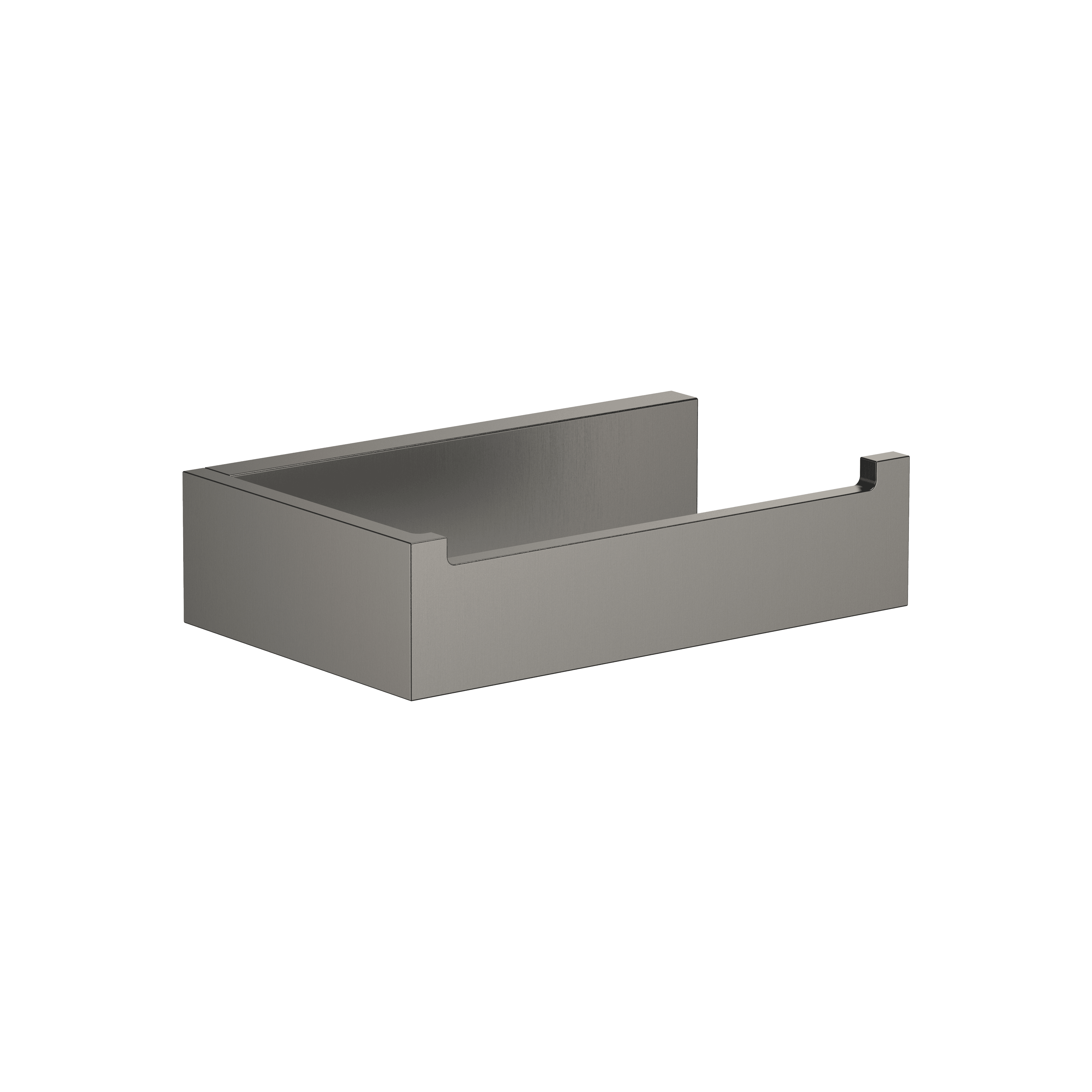 Tissue holder without cover in Brushed Dark Platinum