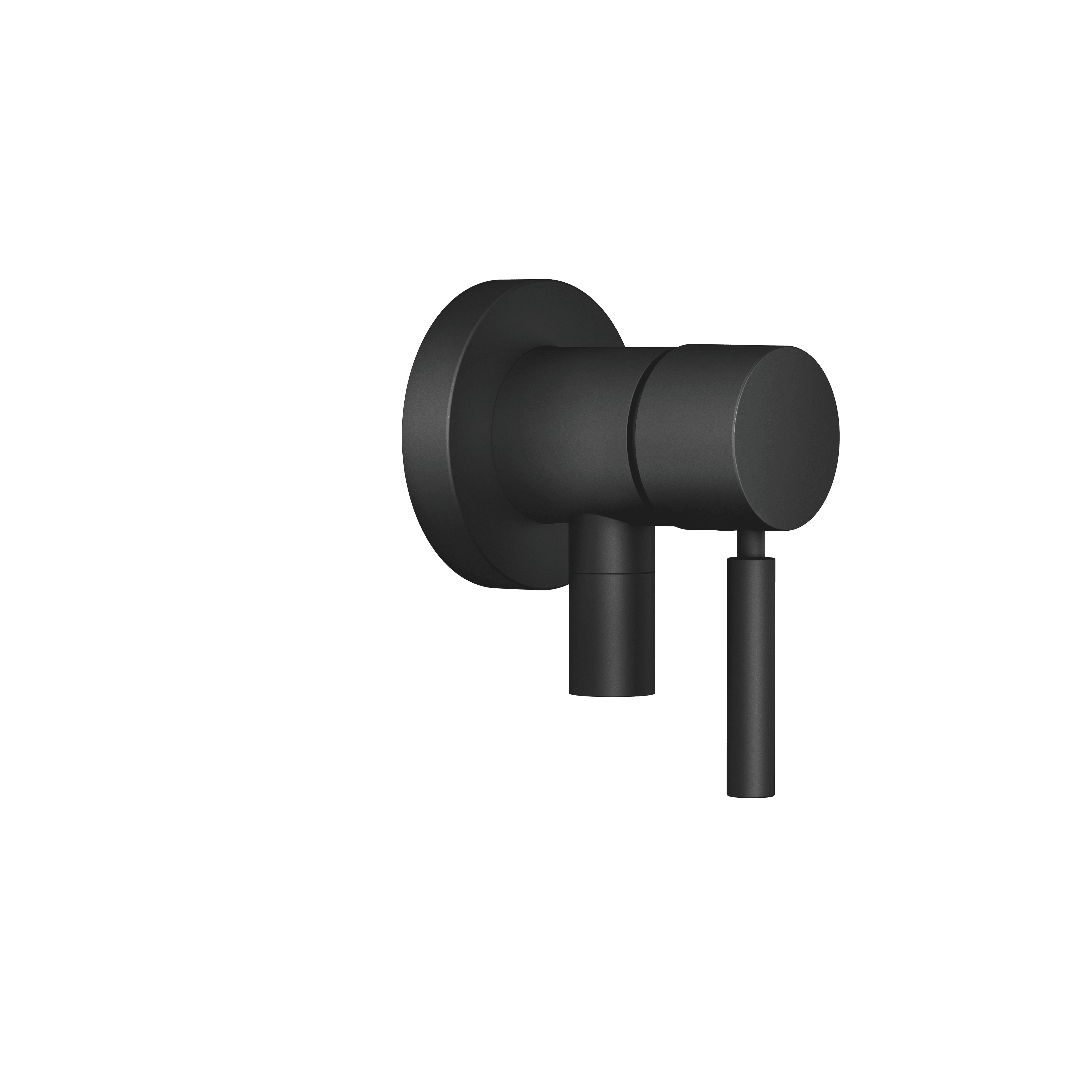 Concealed single-lever mixer with cover plate with integrated shower connection in Matte Black