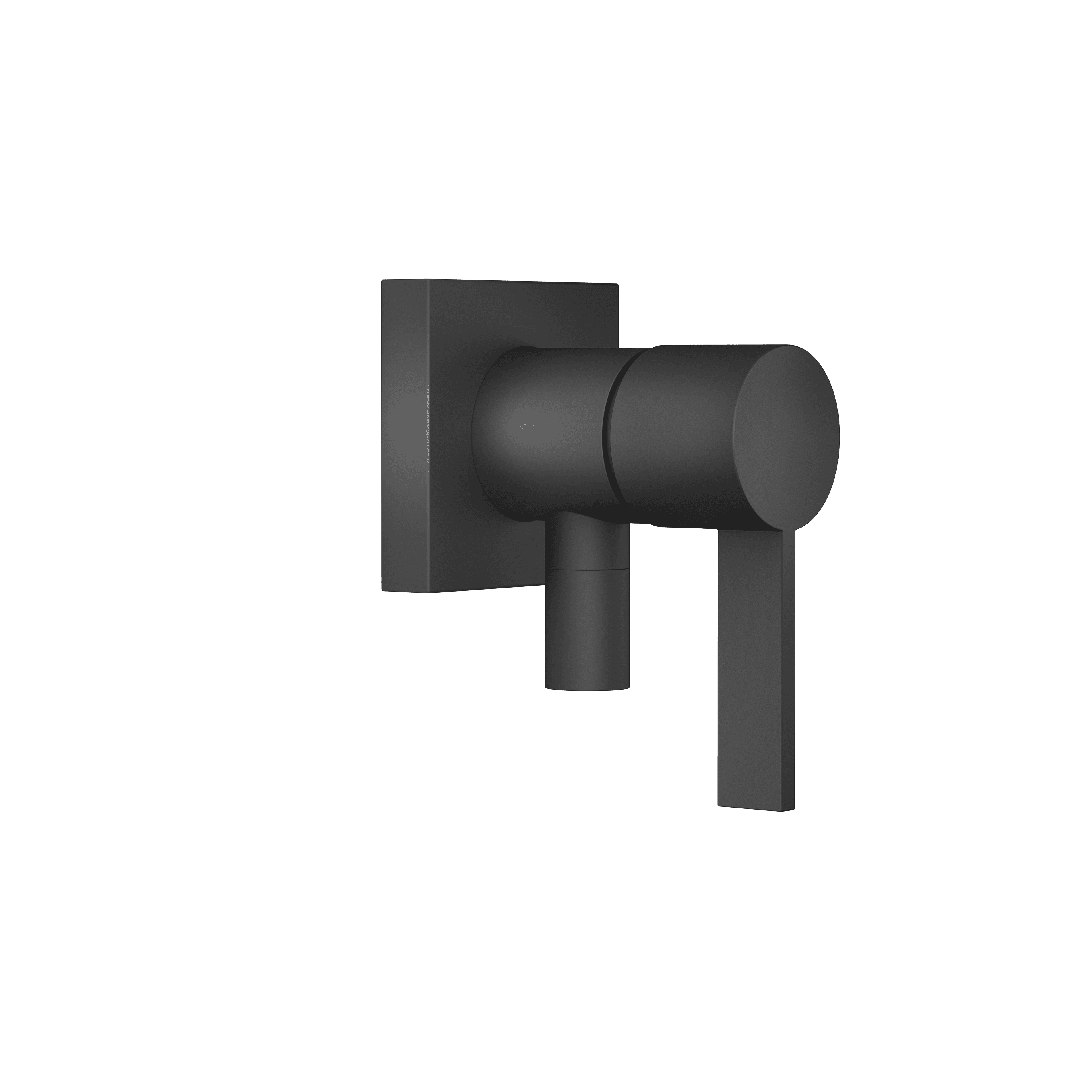 Concealed single-lever mixer with cover plate with integrated shower connection in Matte Black