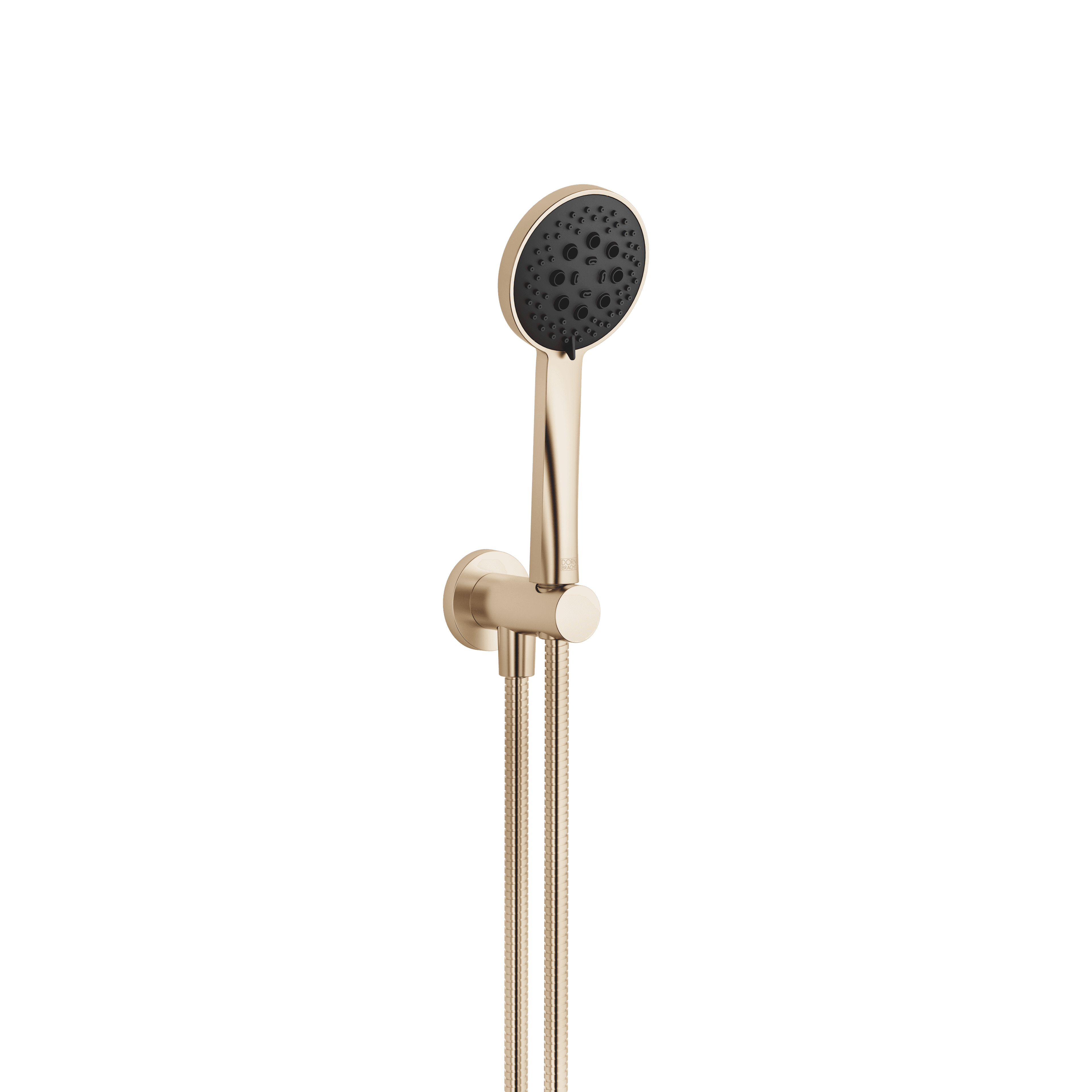 Hand shower set with integrated shower holder FlowReduce in Brushed Champagne (22kt Gold)