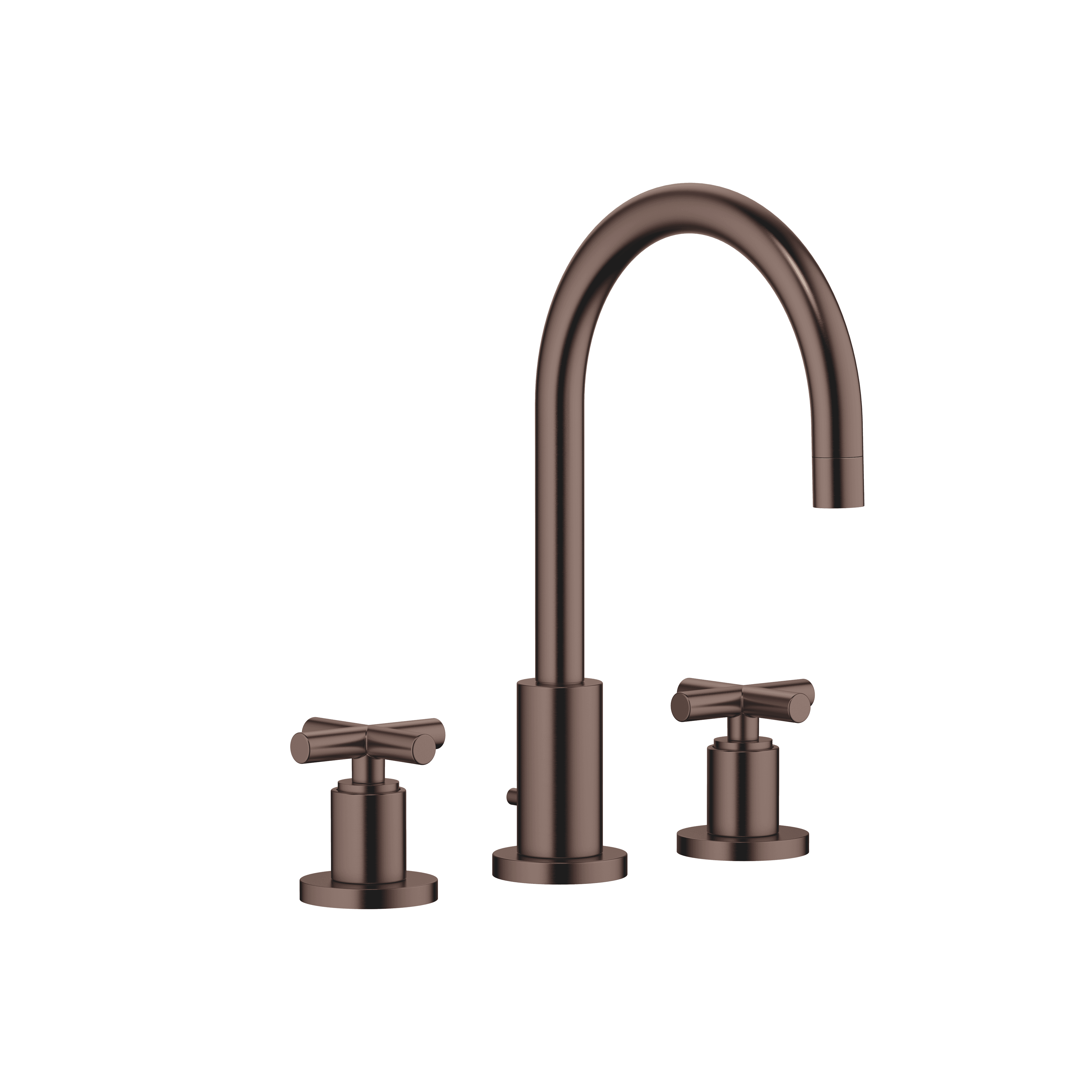 TARA Three-hole basin mixer with pop-up waste in Brushed Dark Bronze (PVD)