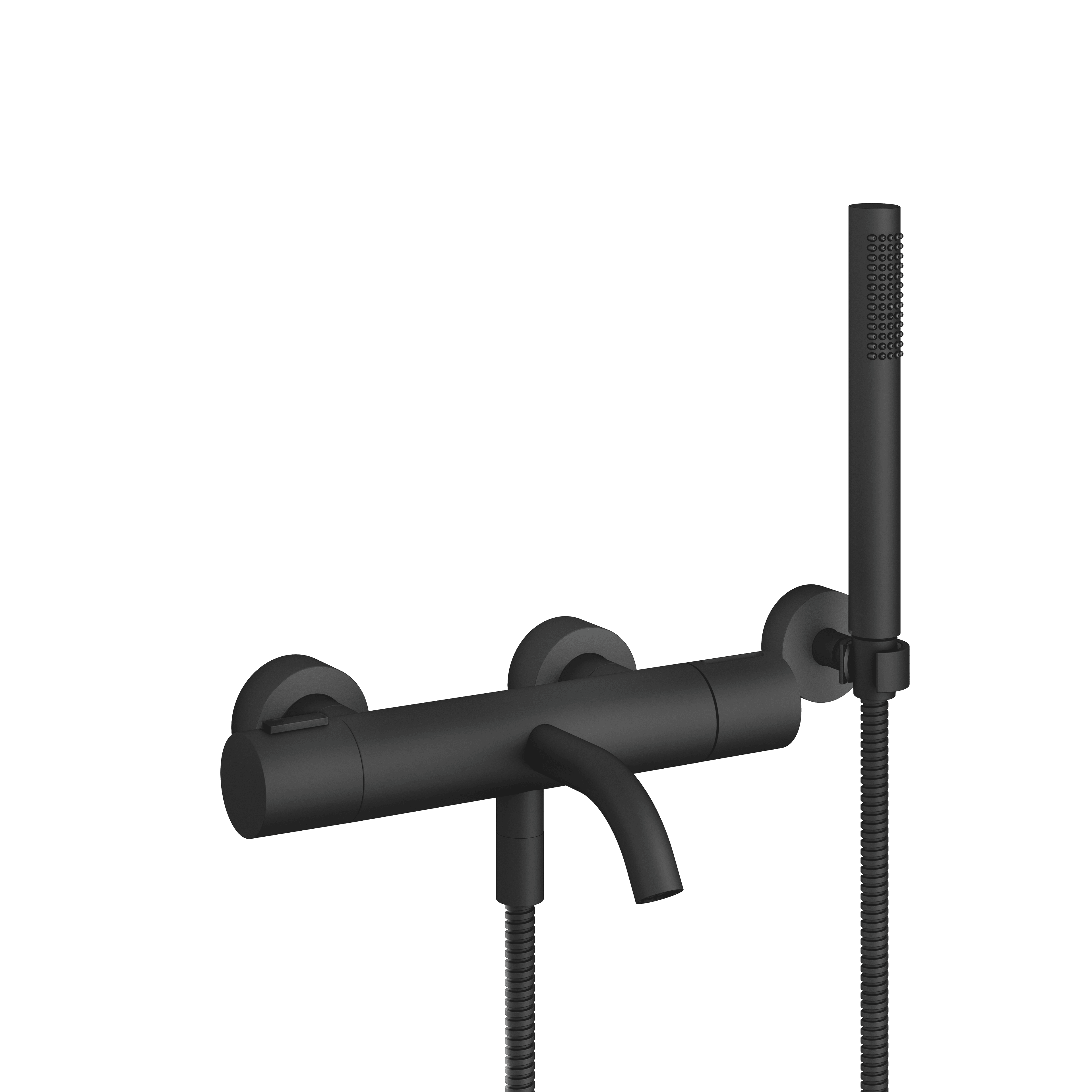 META Bath thermostat for wall mounting with hand shower set in Matte Black