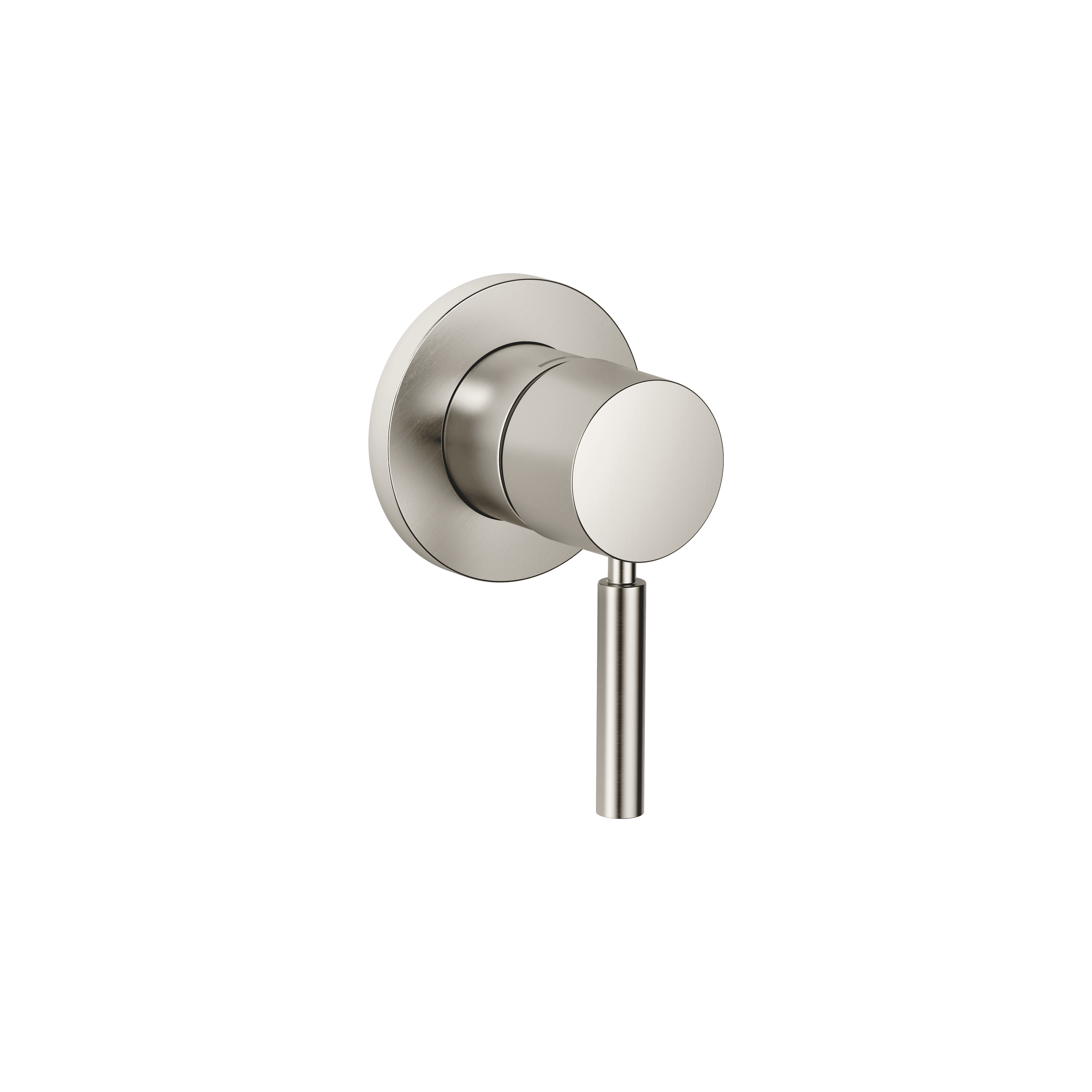 Concealed single-lever mixer with cover plate in Brushed Platinum