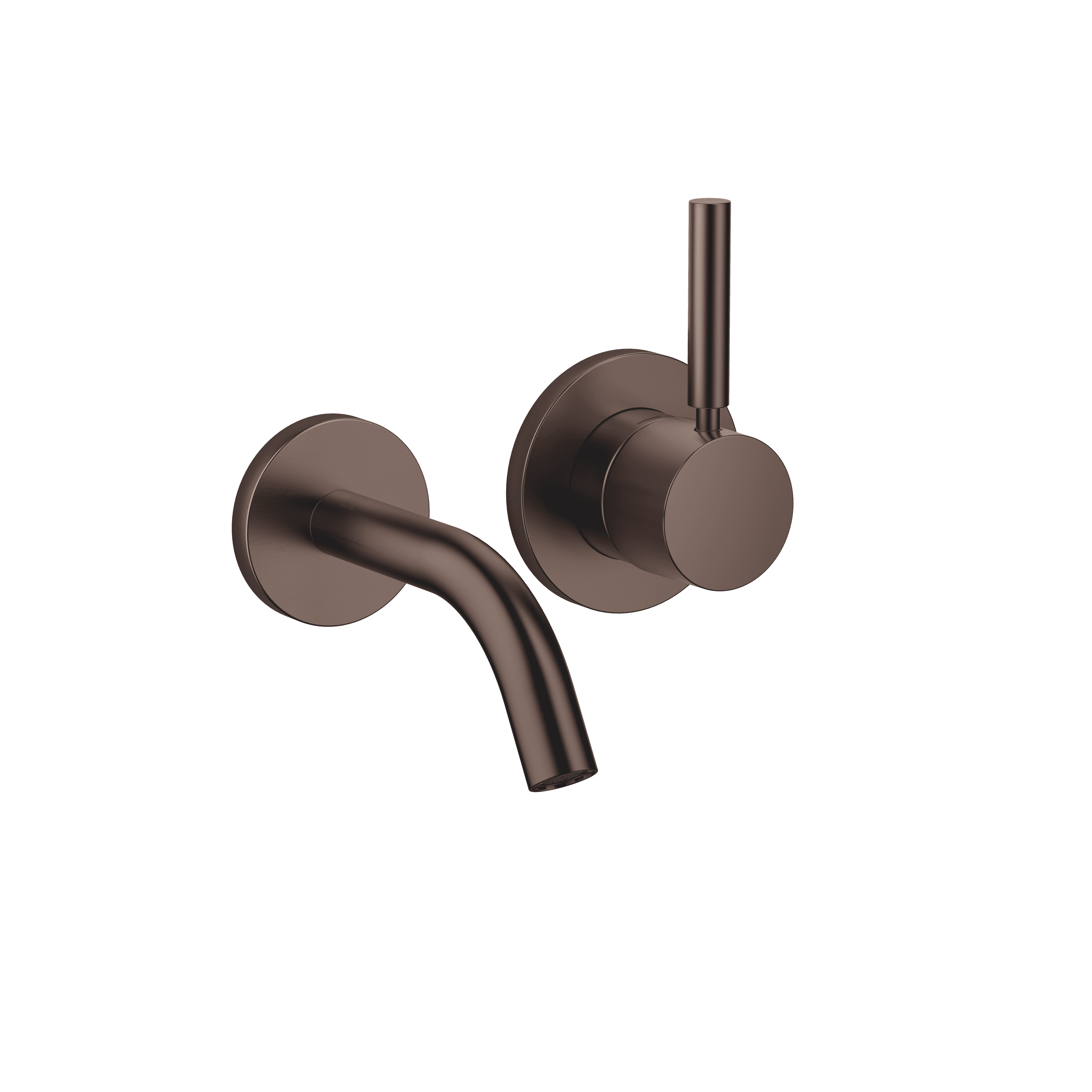 META Wall-mounted single-lever basin mixer without pop-up waste in Brushed Dark Bronze (PVD)