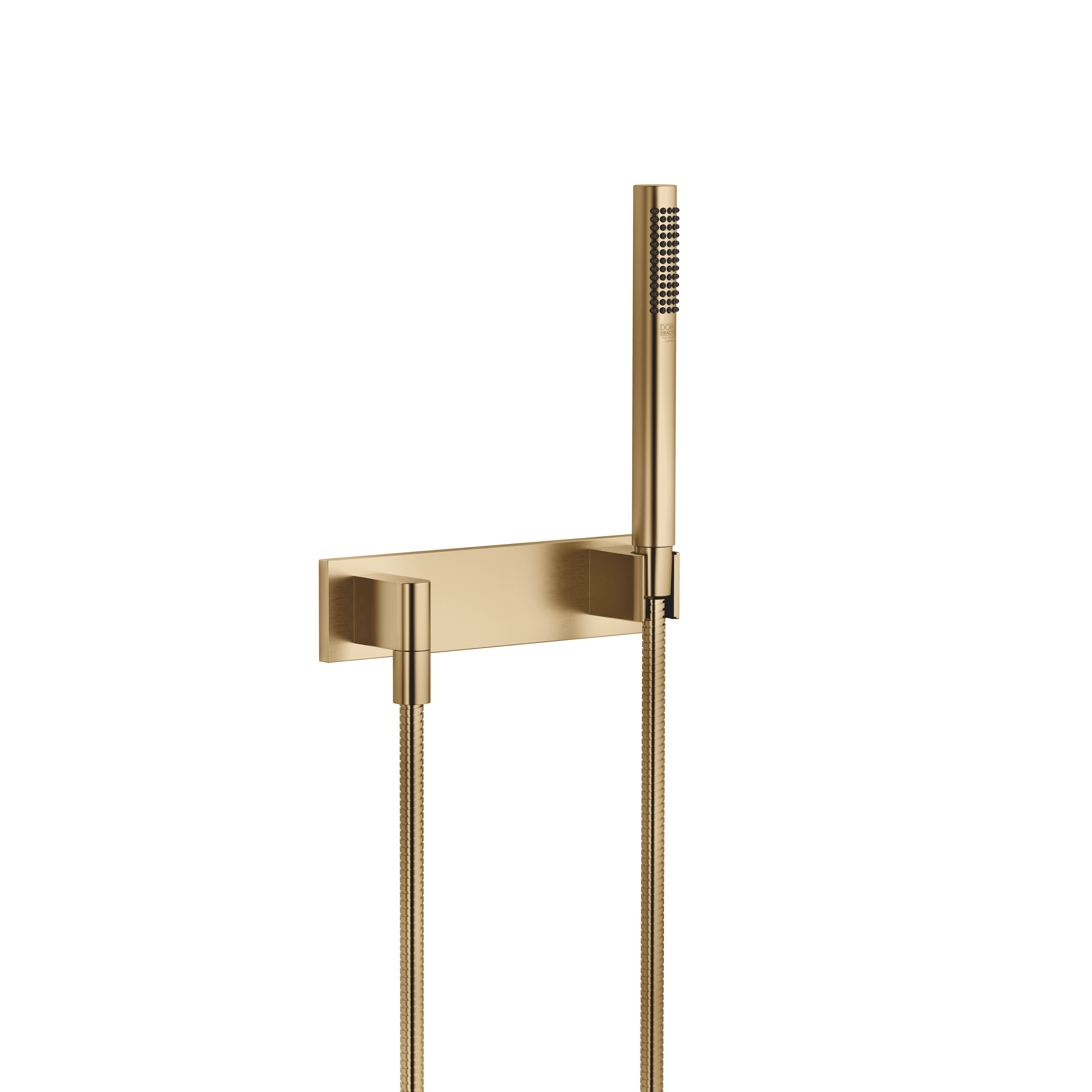 Hand shower set with cover plate in Brushed Dark Brass (PVD)
