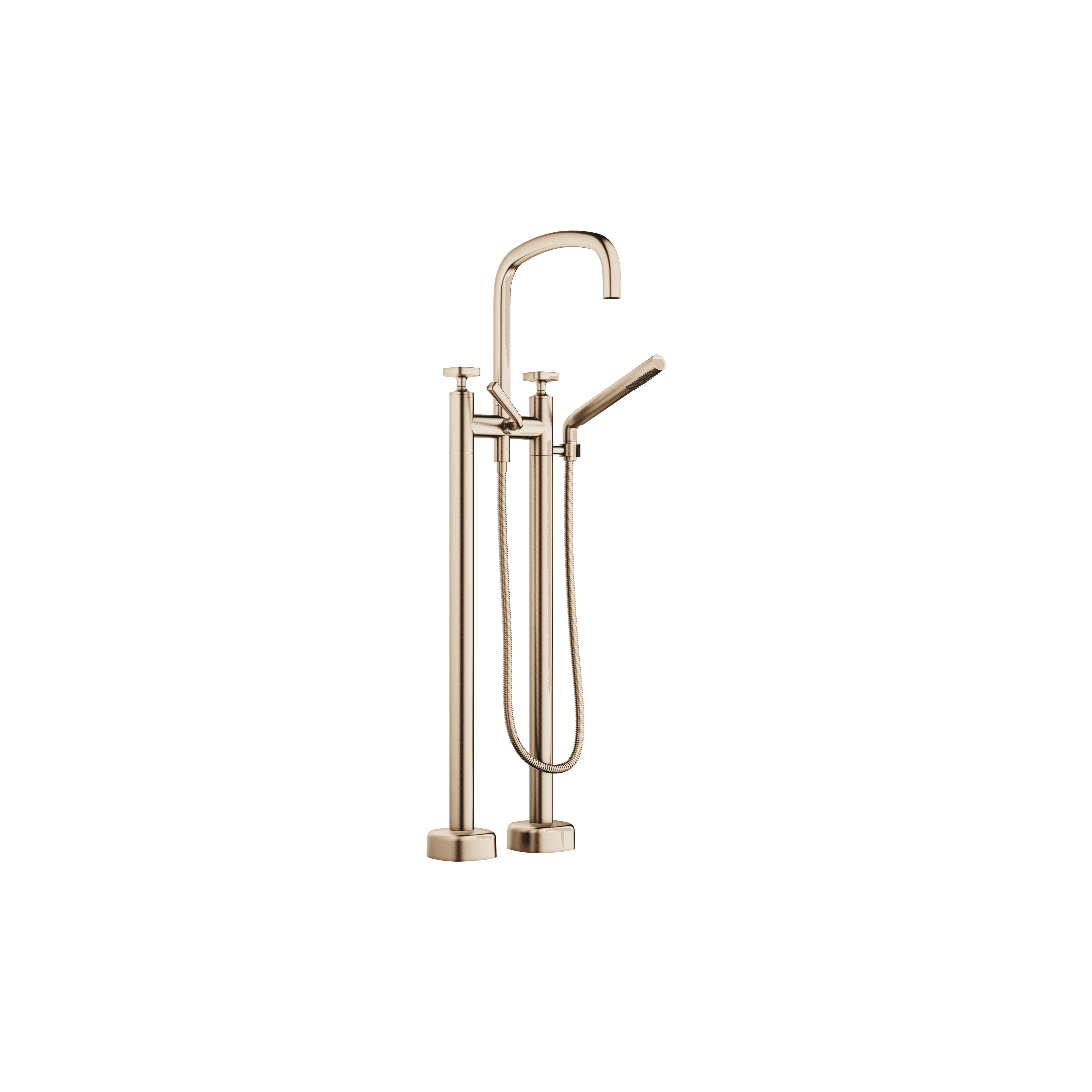 COYA Two-hole bath mixer for free-standing assembly with hand shower set in Brushed Champagne (22kt Gold)