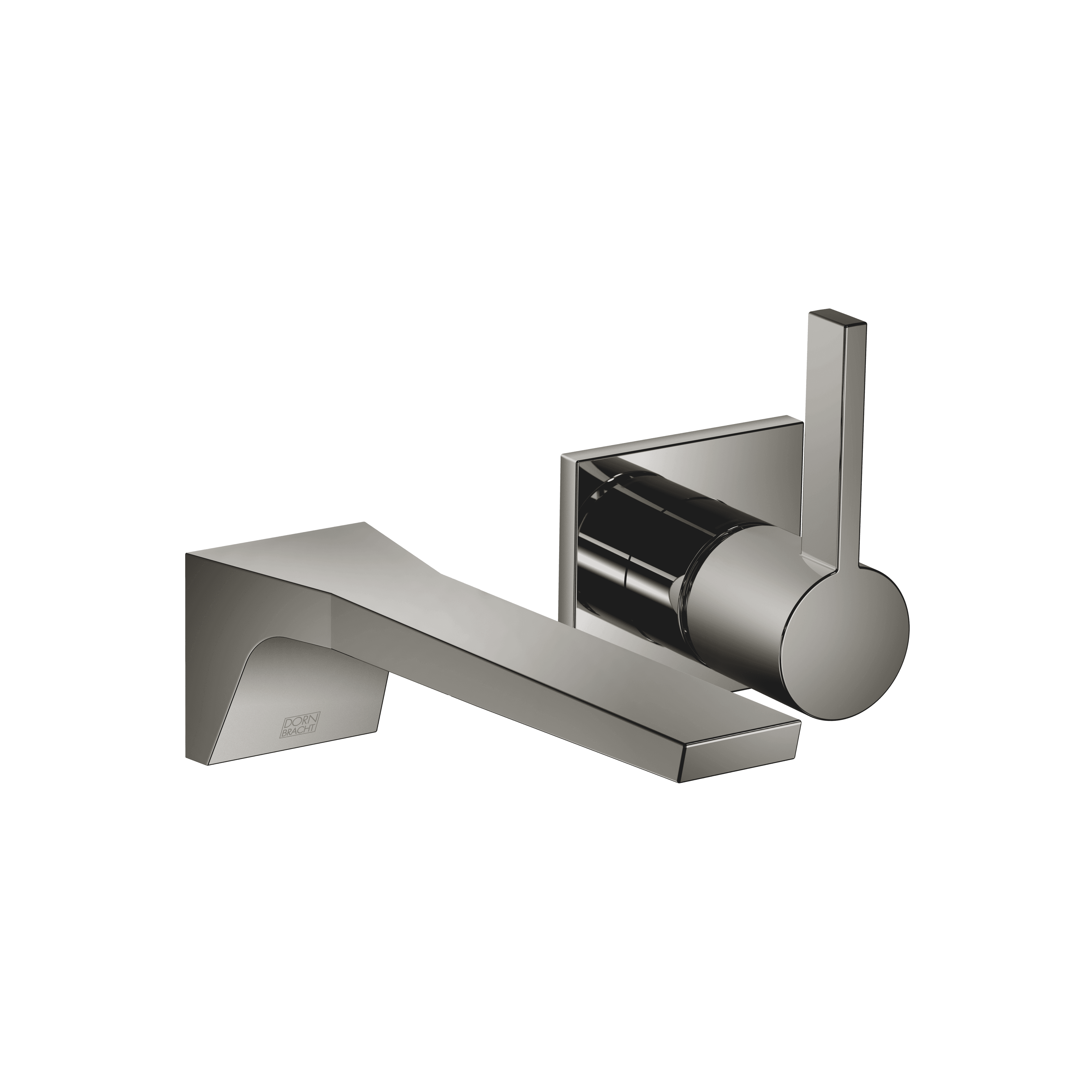 CL.1 Wall-mounted single-lever basin mixer without pop-up waste in Dark Chrome