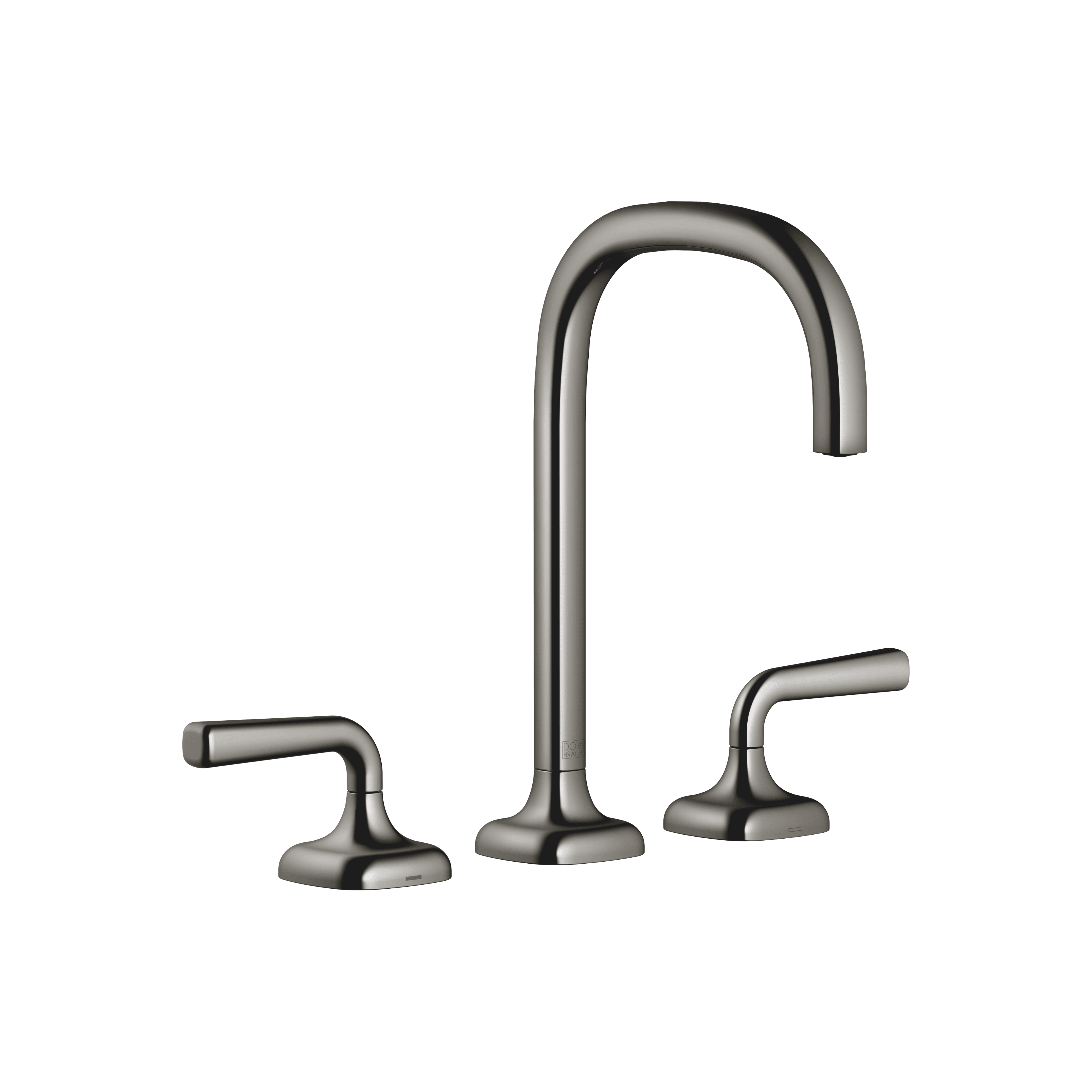 COYA Three-hole basin mixer with pop-up waste in Dark Chrome