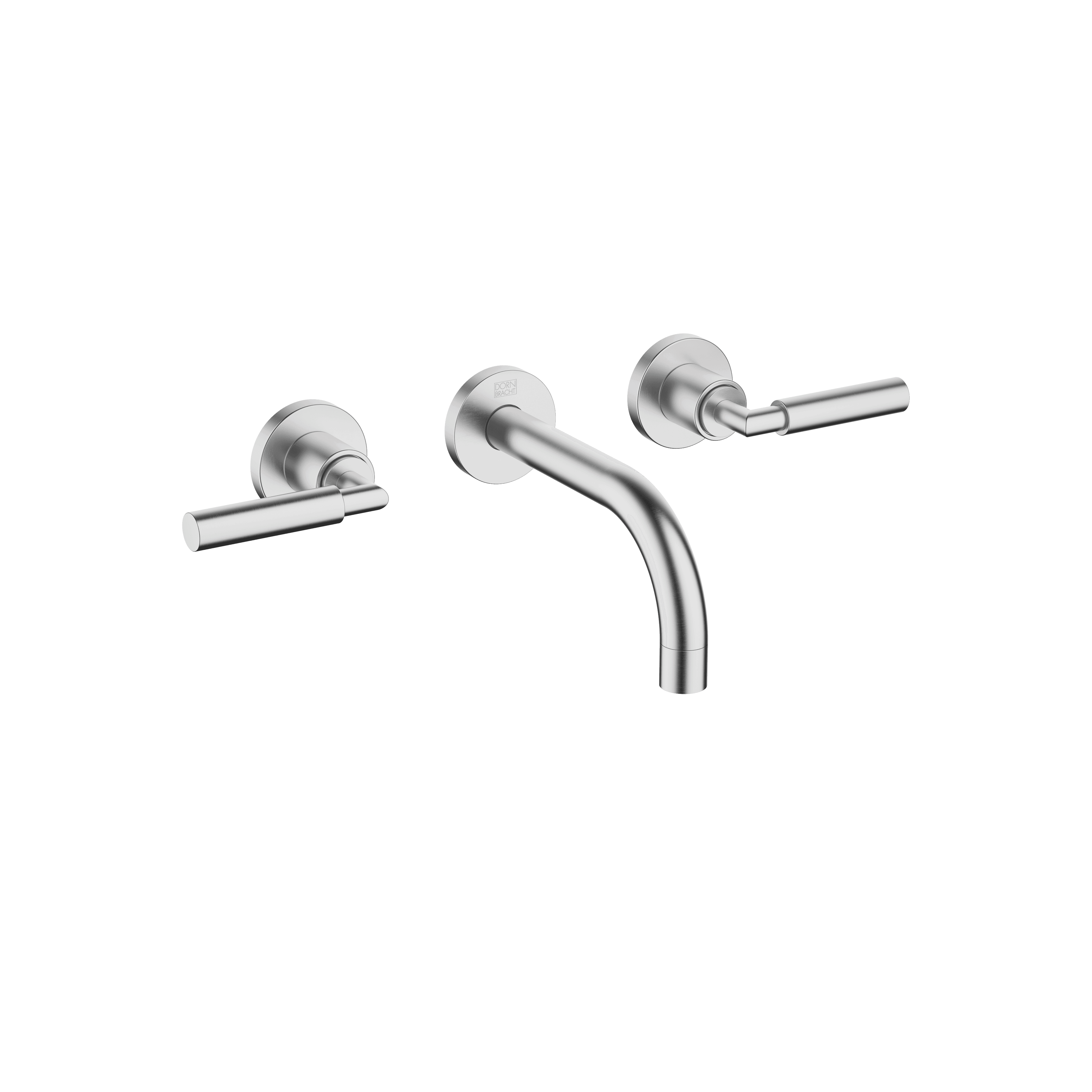 TARA Wall-mounted basin mixer without pop-up waste in Brushed Chrome