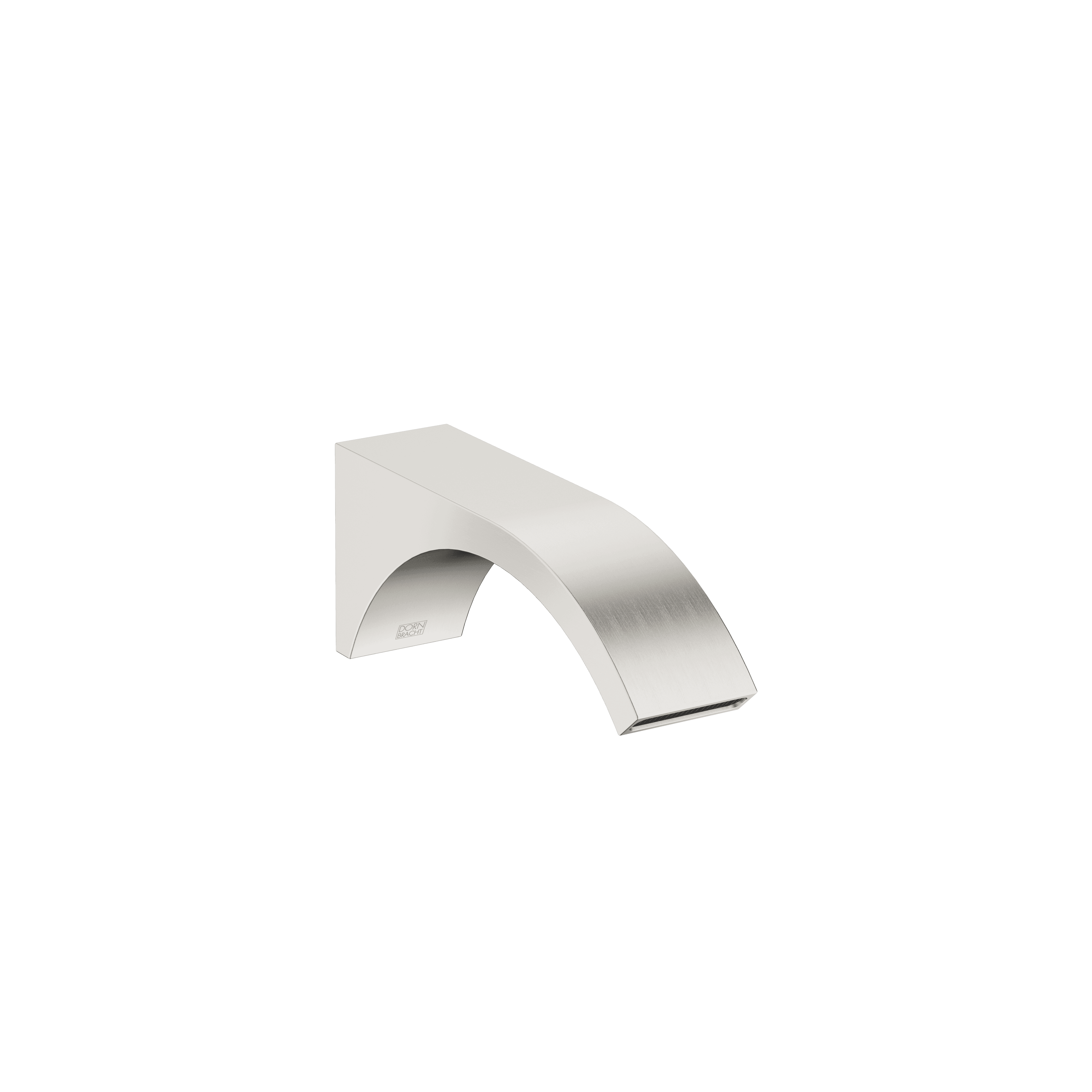 CYO Wall-mounted basin spout without pop-up waste in Brushed Platinum