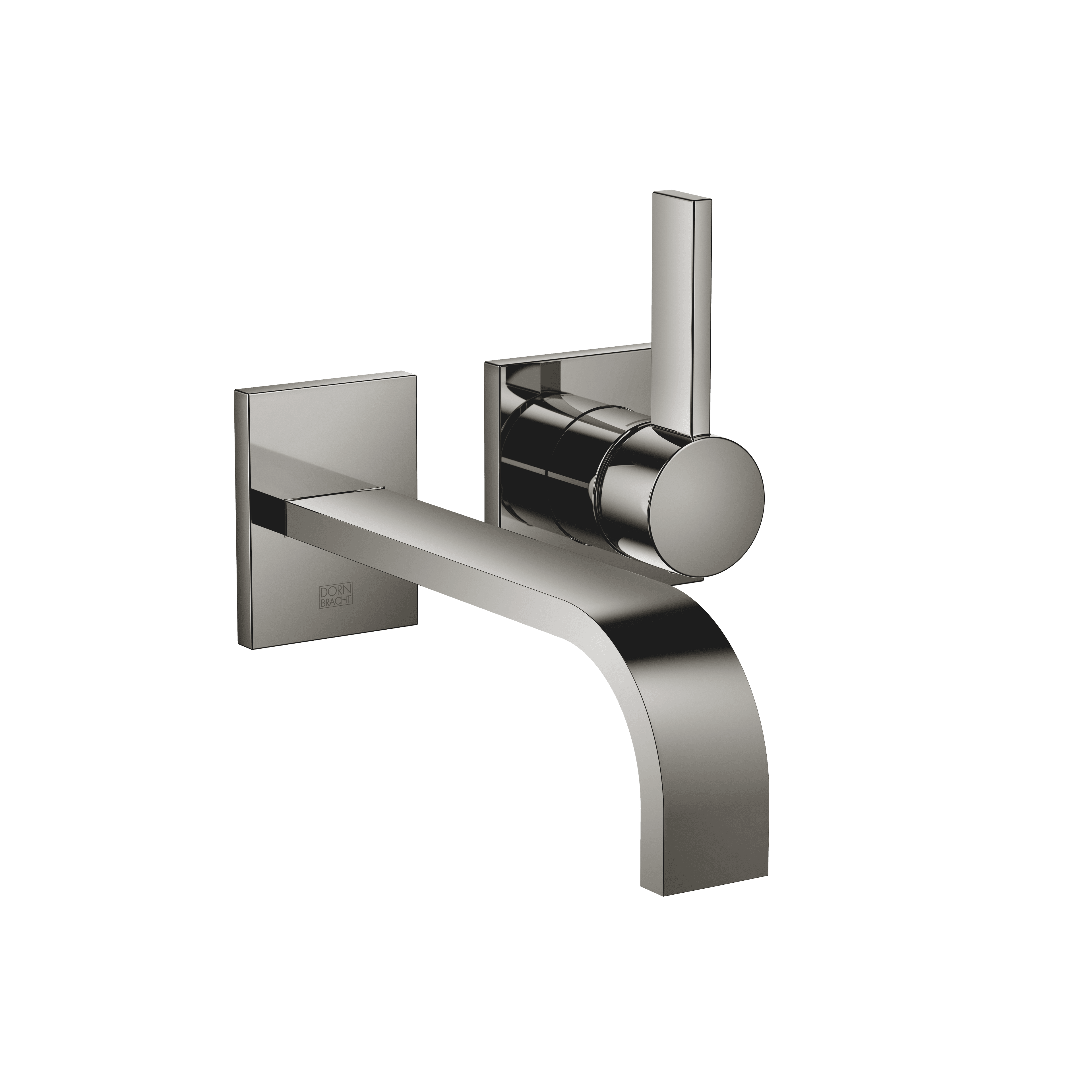MEM Wall-mounted single-lever basin mixer without pop-up waste in Dark Chrome