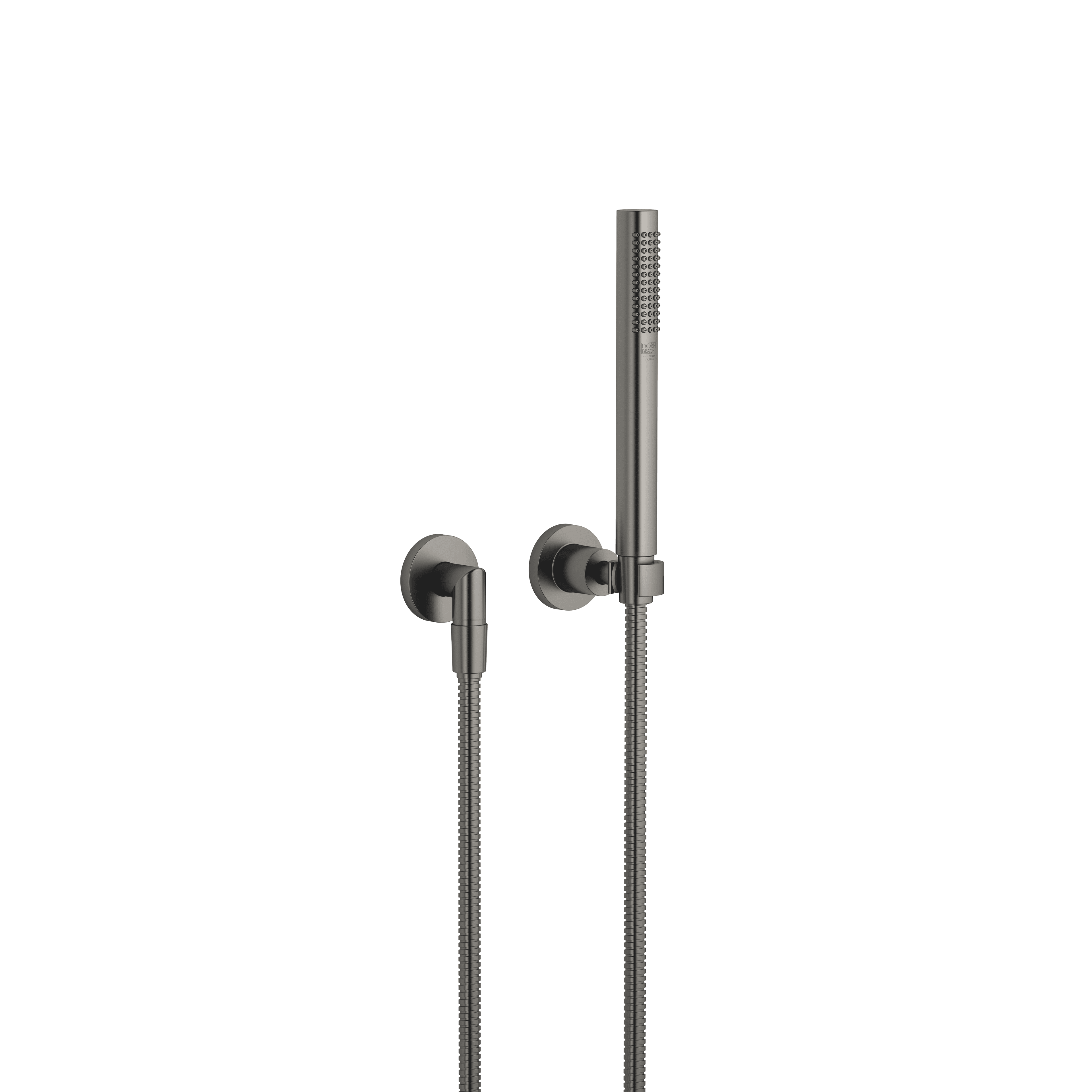 TARA Hand shower set with individual rosettes in Brushed Dark Platinum
