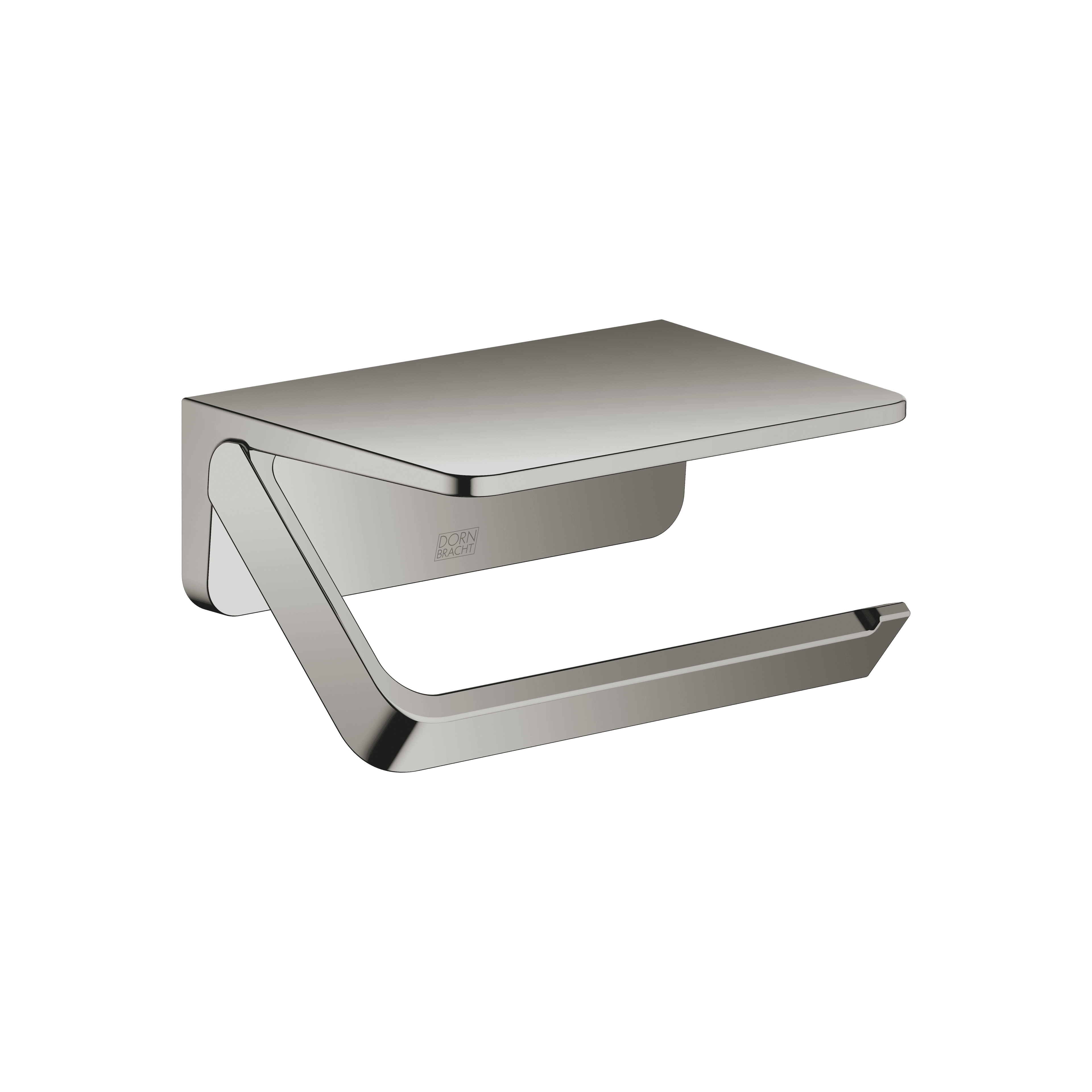Tissue holder with shelf in Dark Chrome