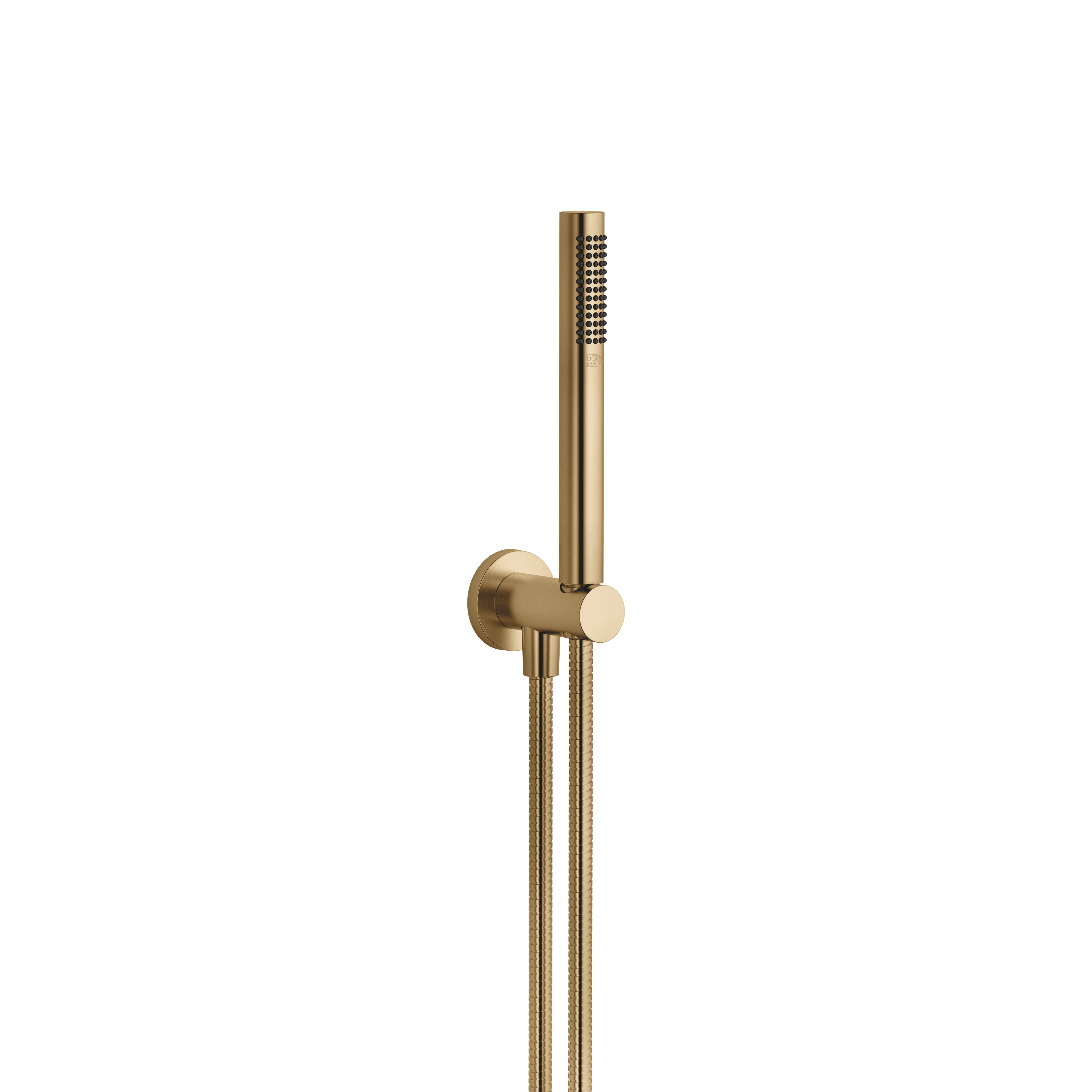 Hand shower set with integrated shower holder FlowReduce in Brushed Dark Brass (PVD)