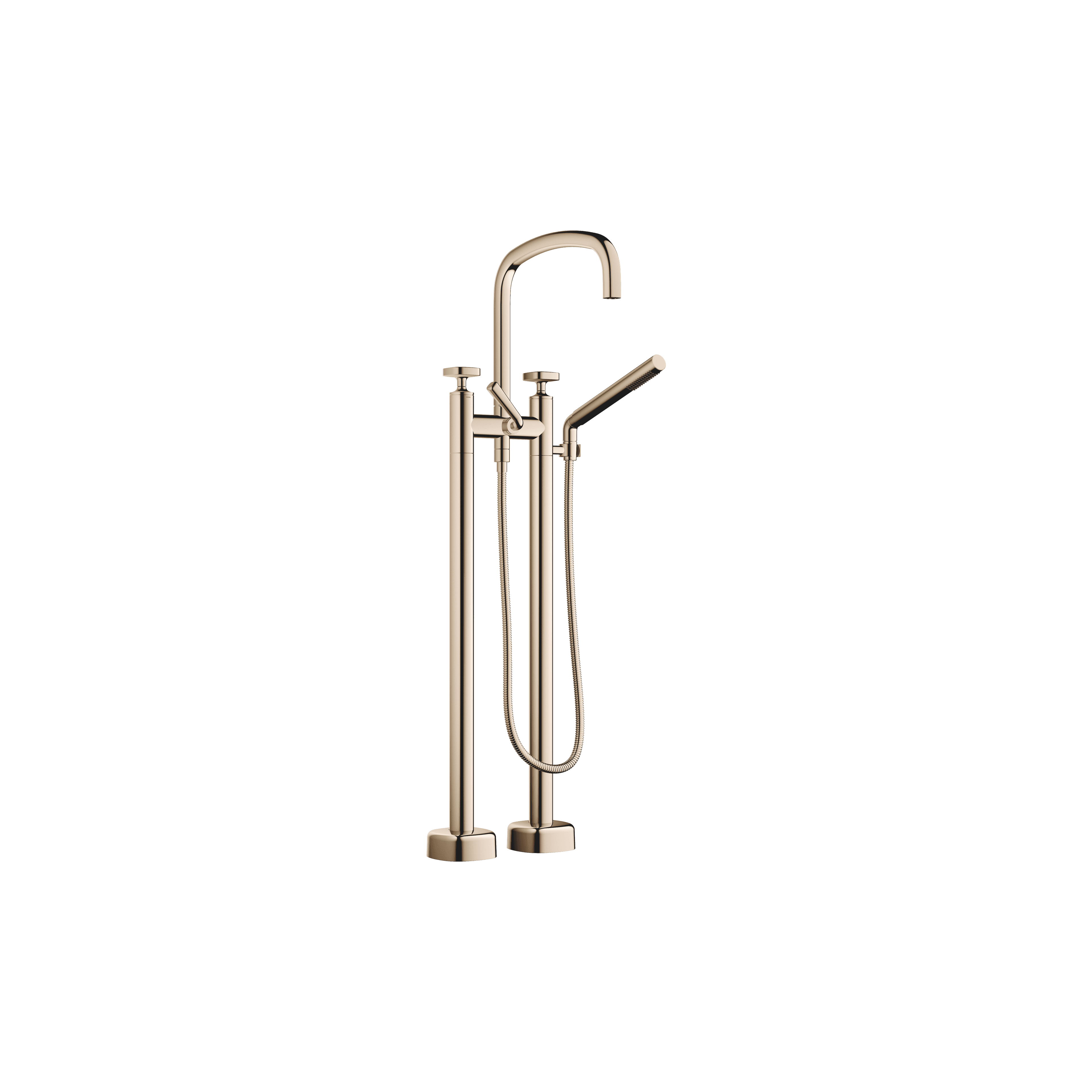 COYA Two-hole bath mixer for free-standing assembly with hand shower set in Champagne (22kt Gold)