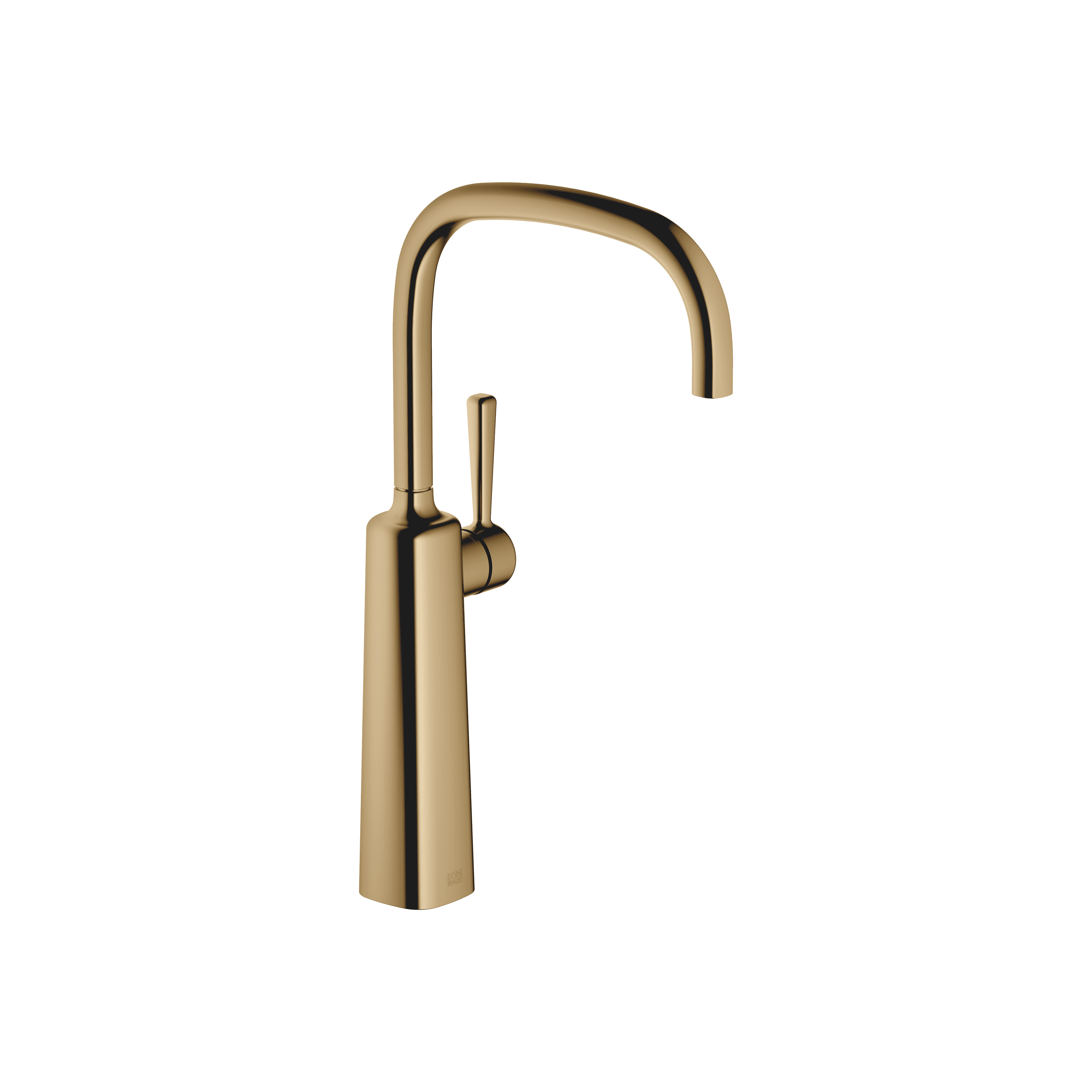 COYA Single-lever basin mixer with raised base without pop-up waste in Brushed Dark Brass (PVD)