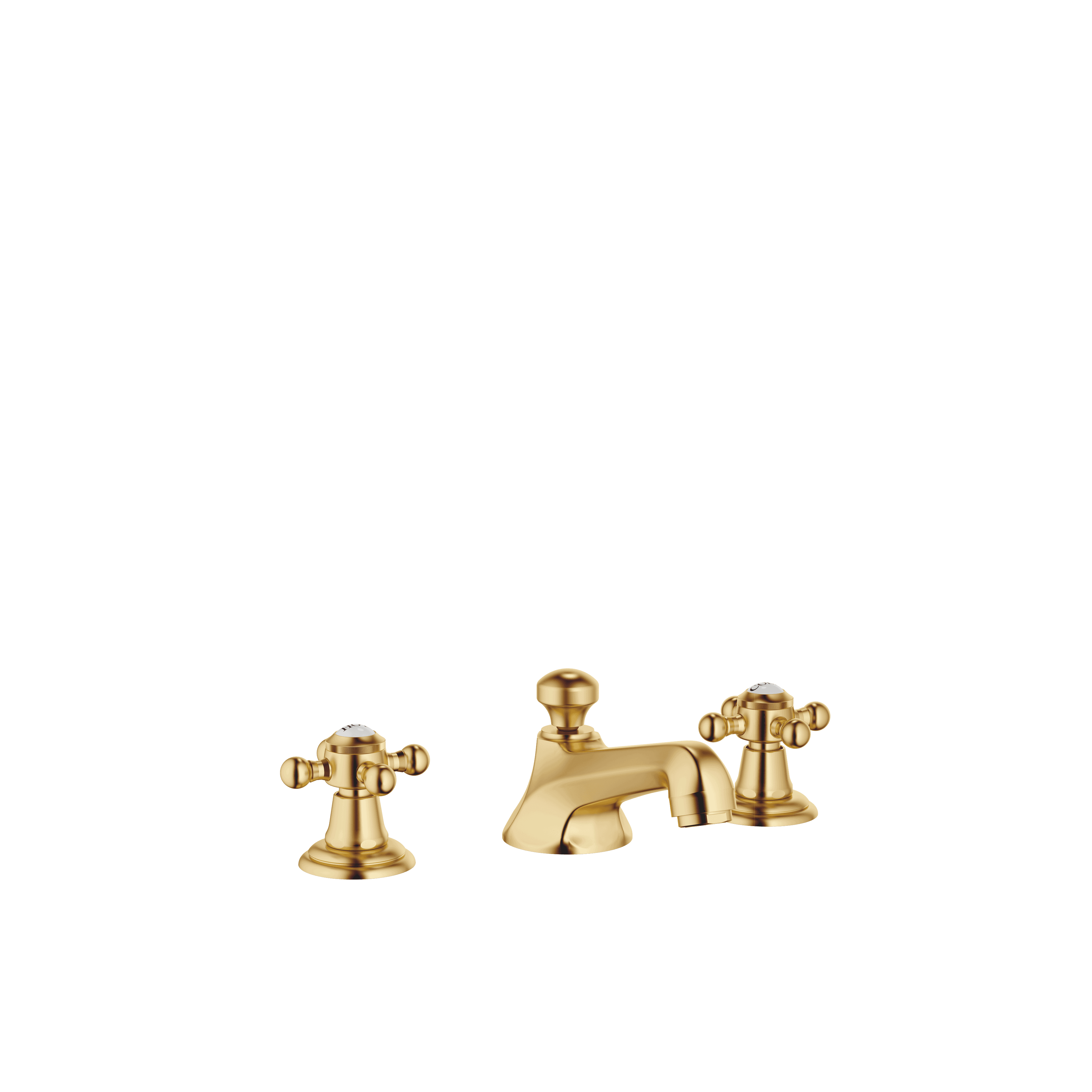 MADISON Three-hole basin mixer with pop-up waste in Brushed Durabrass (23kt Gold)