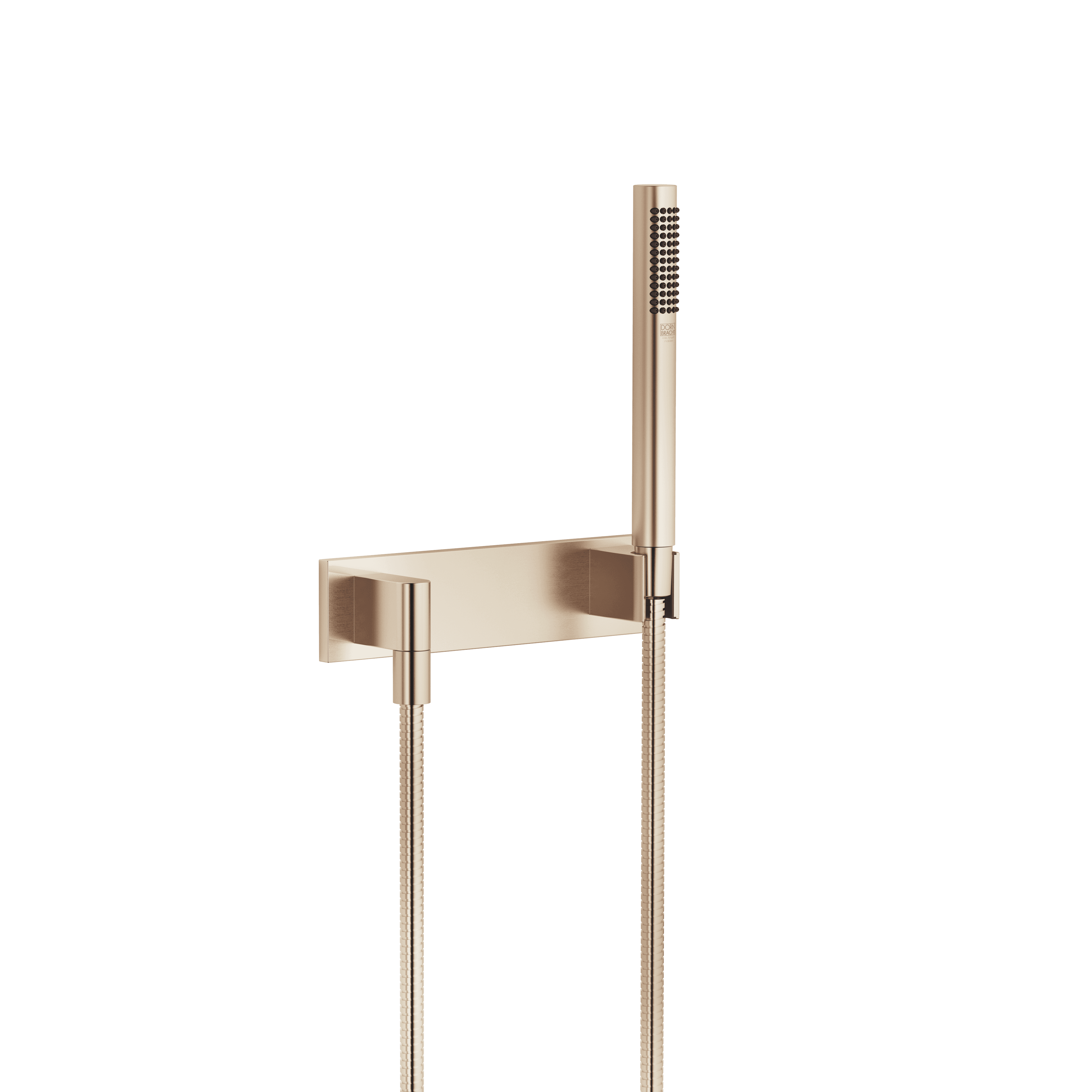 Hand shower set with cover plate FlowReduce in Brushed Champagne (22kt Gold)