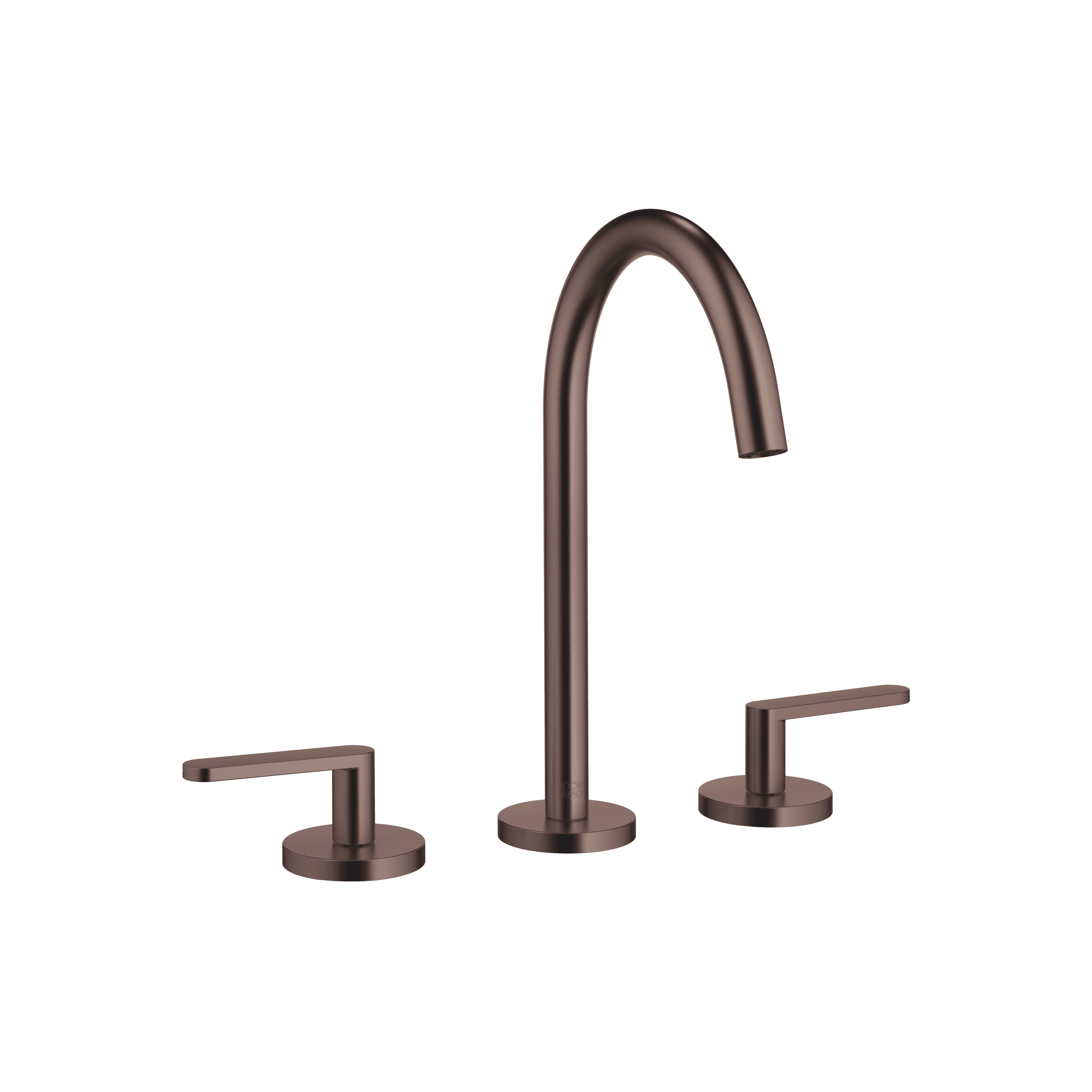 META Three-hole basin mixer with pop-up waste in Brushed Dark Bronze (PVD)