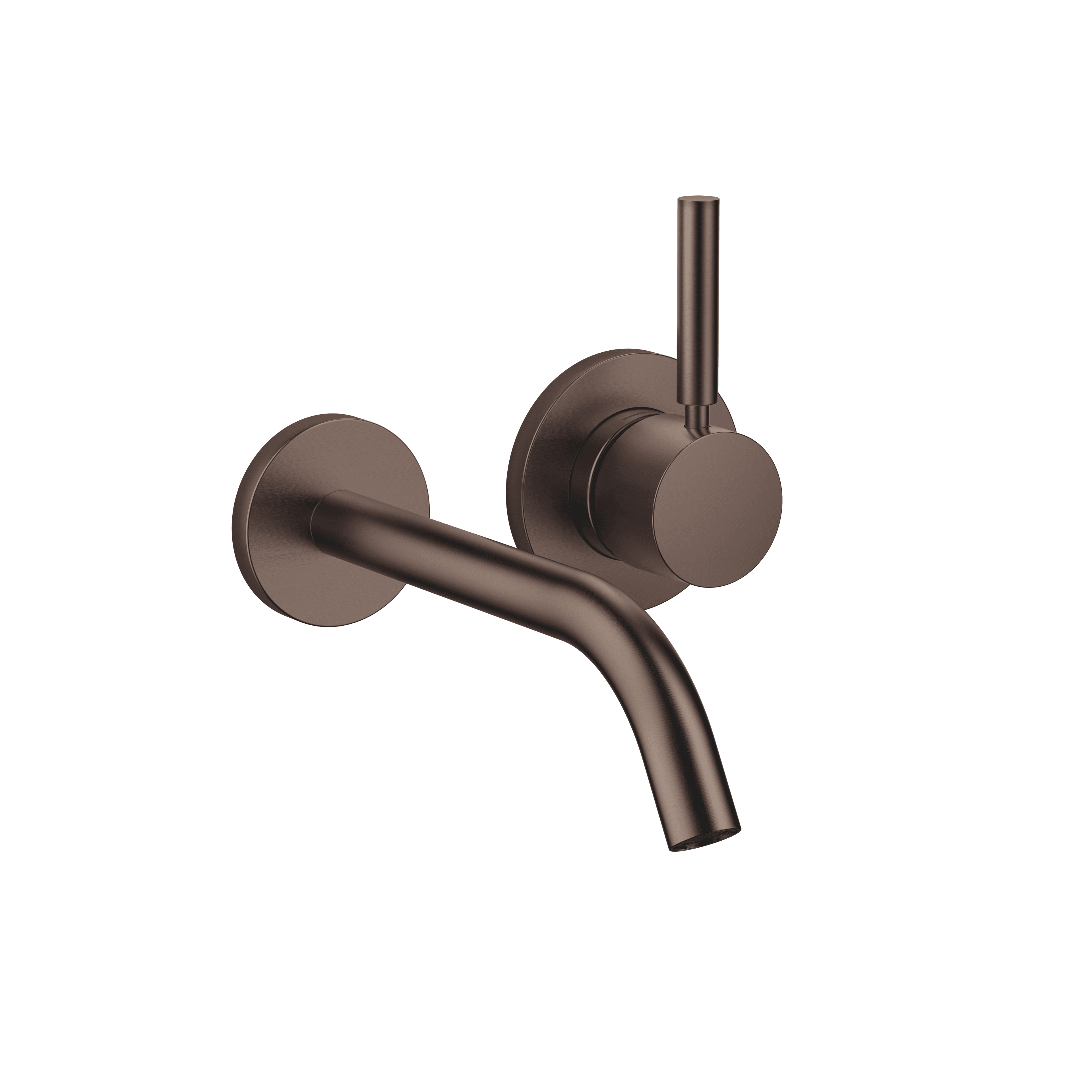 META Wall-mounted single-lever basin mixer without pop-up waste in Brushed Dark Bronze (PVD)