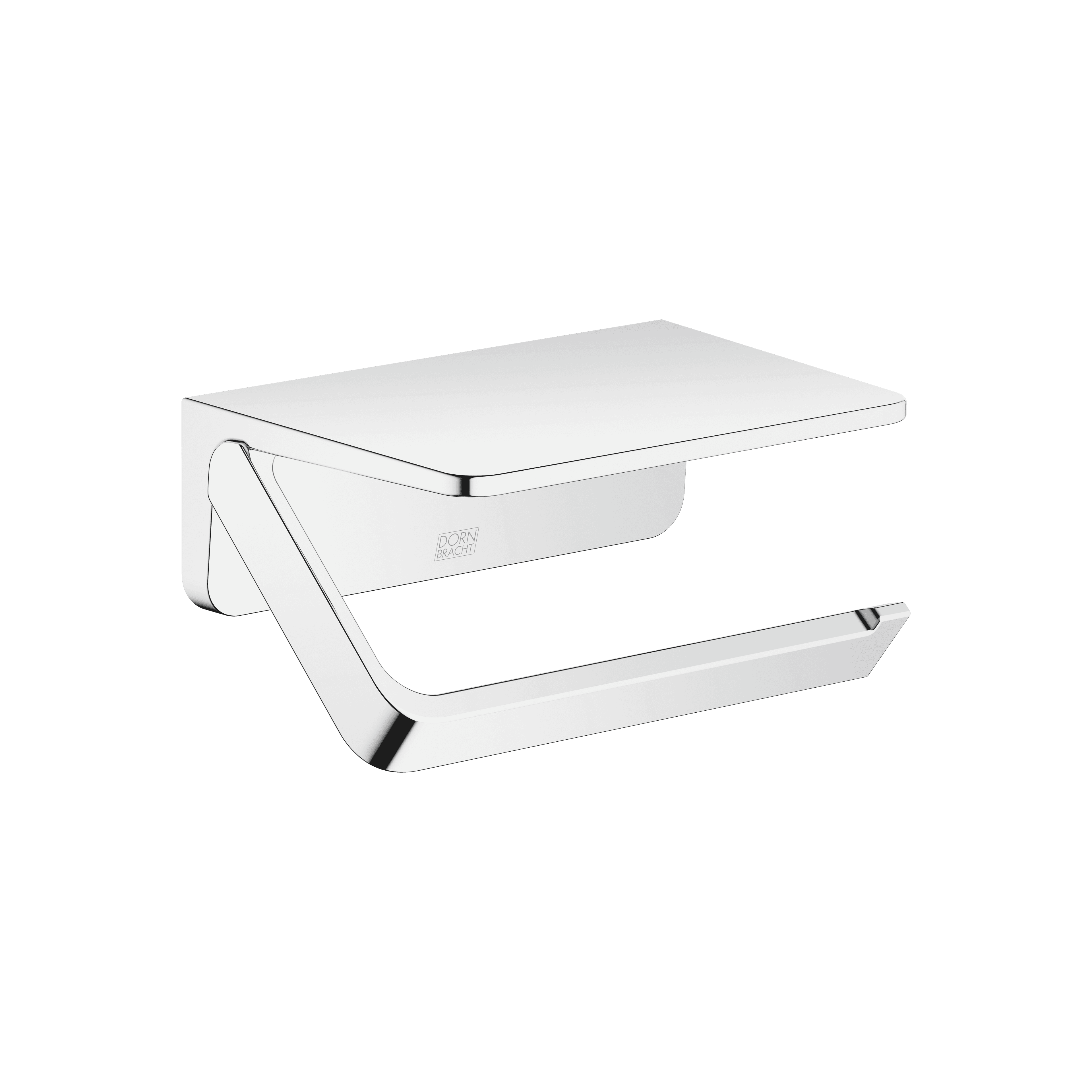 Tissue holder with shelf in Chrome