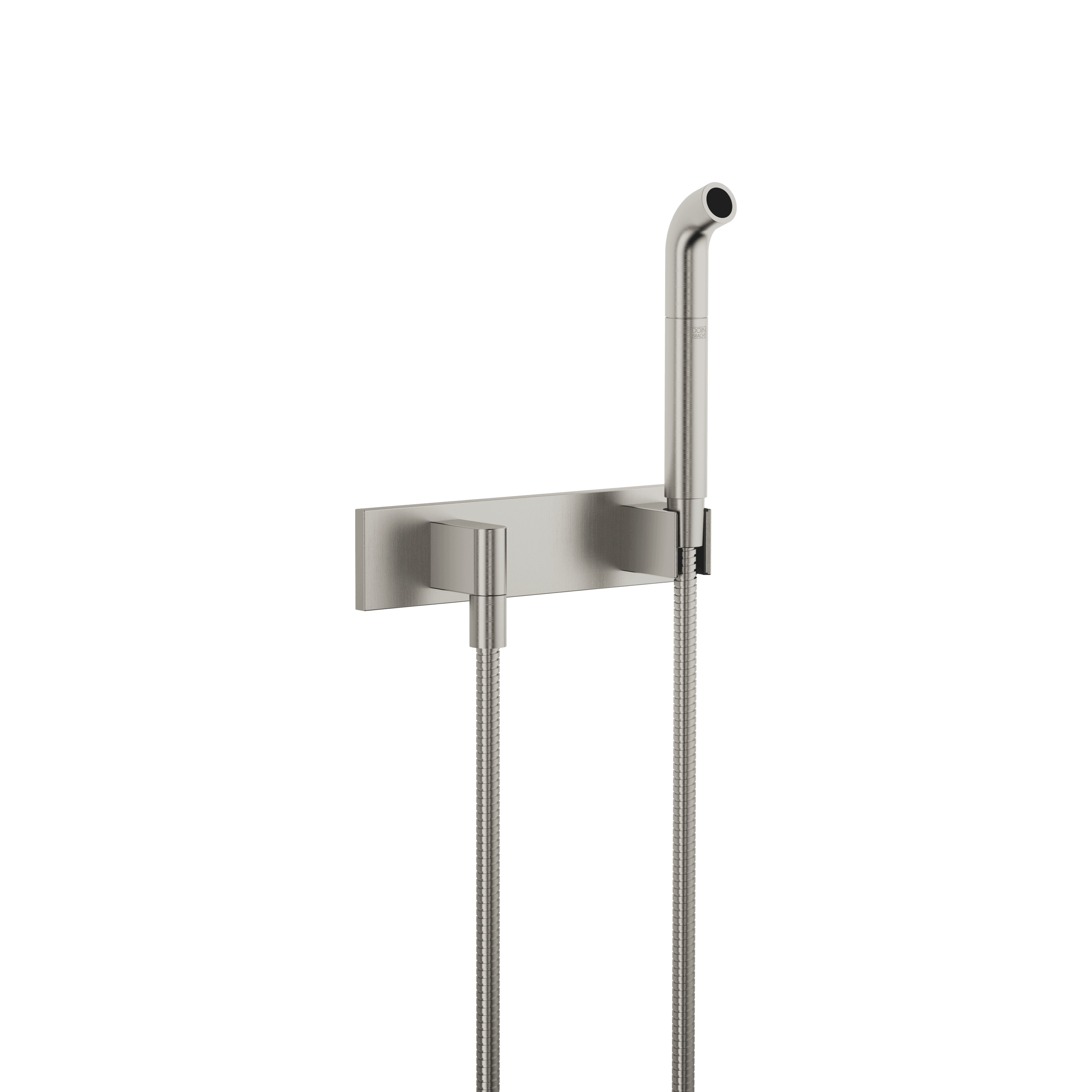 Affusion pipe with cover plate in Brushed Platinum