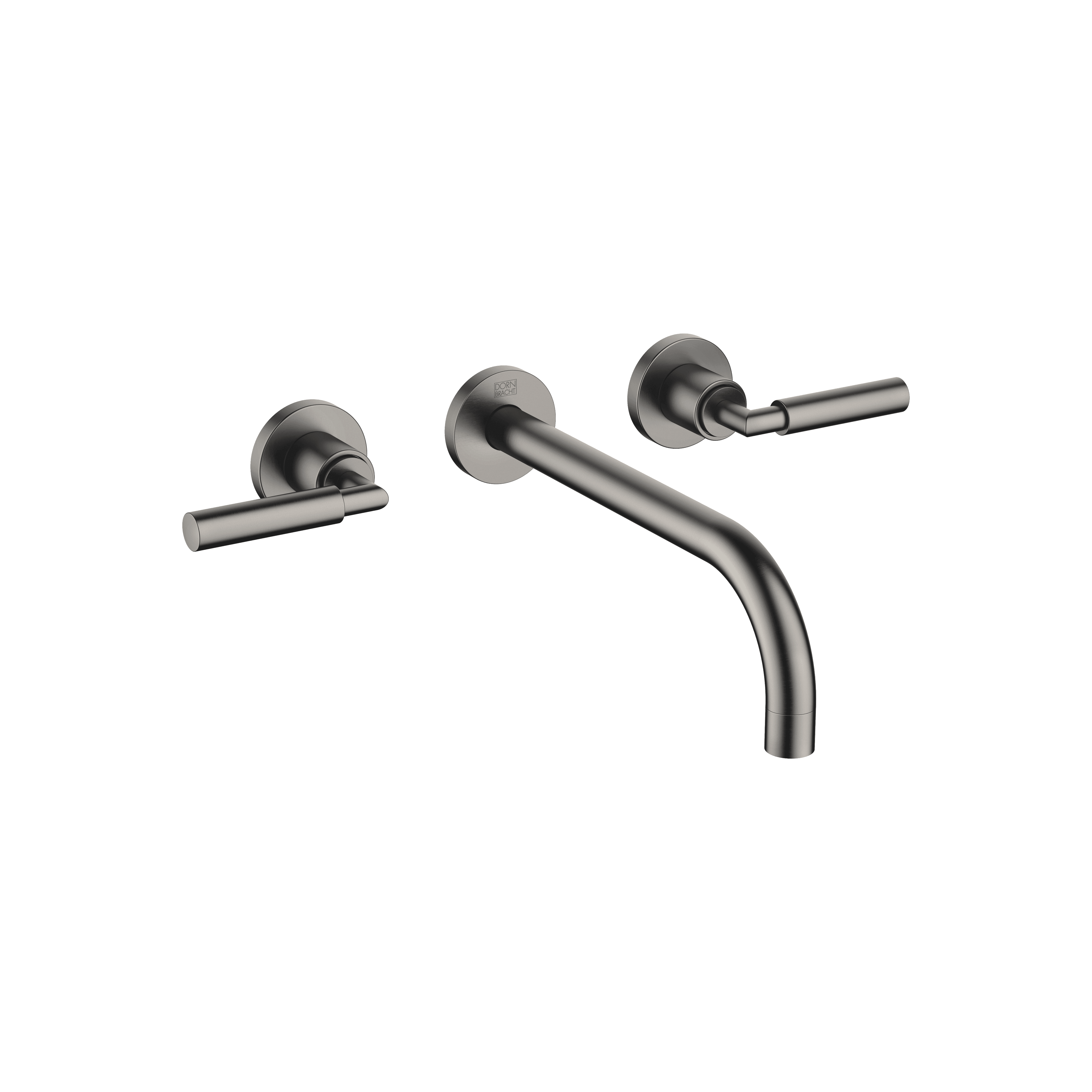 TARA Wall-mounted basin mixer without pop-up waste in Brushed Dark Platinum
