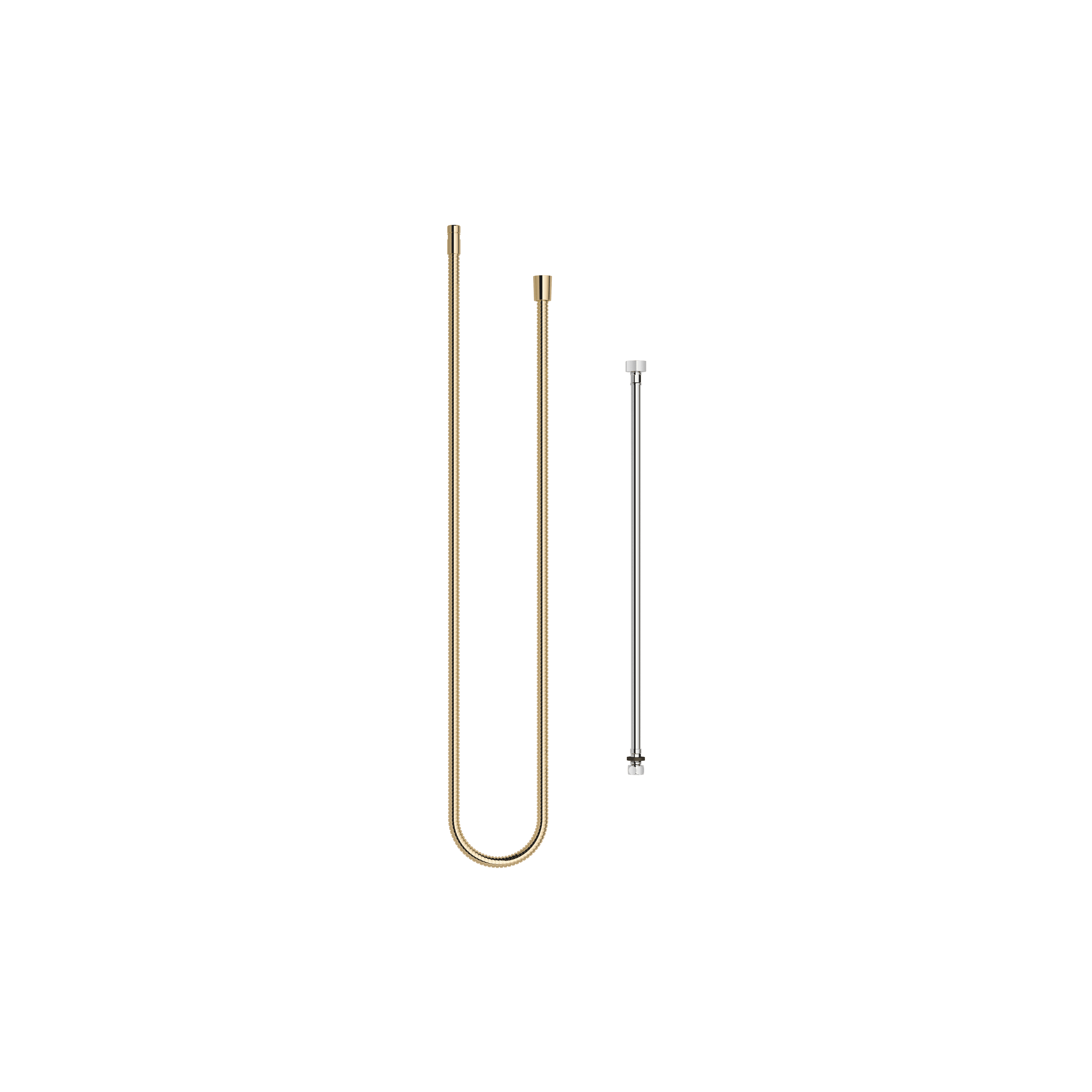 Metal shower hose in two parts 1/2" x 3/8" x 2250 mm in Durabrass (23kt Gold)